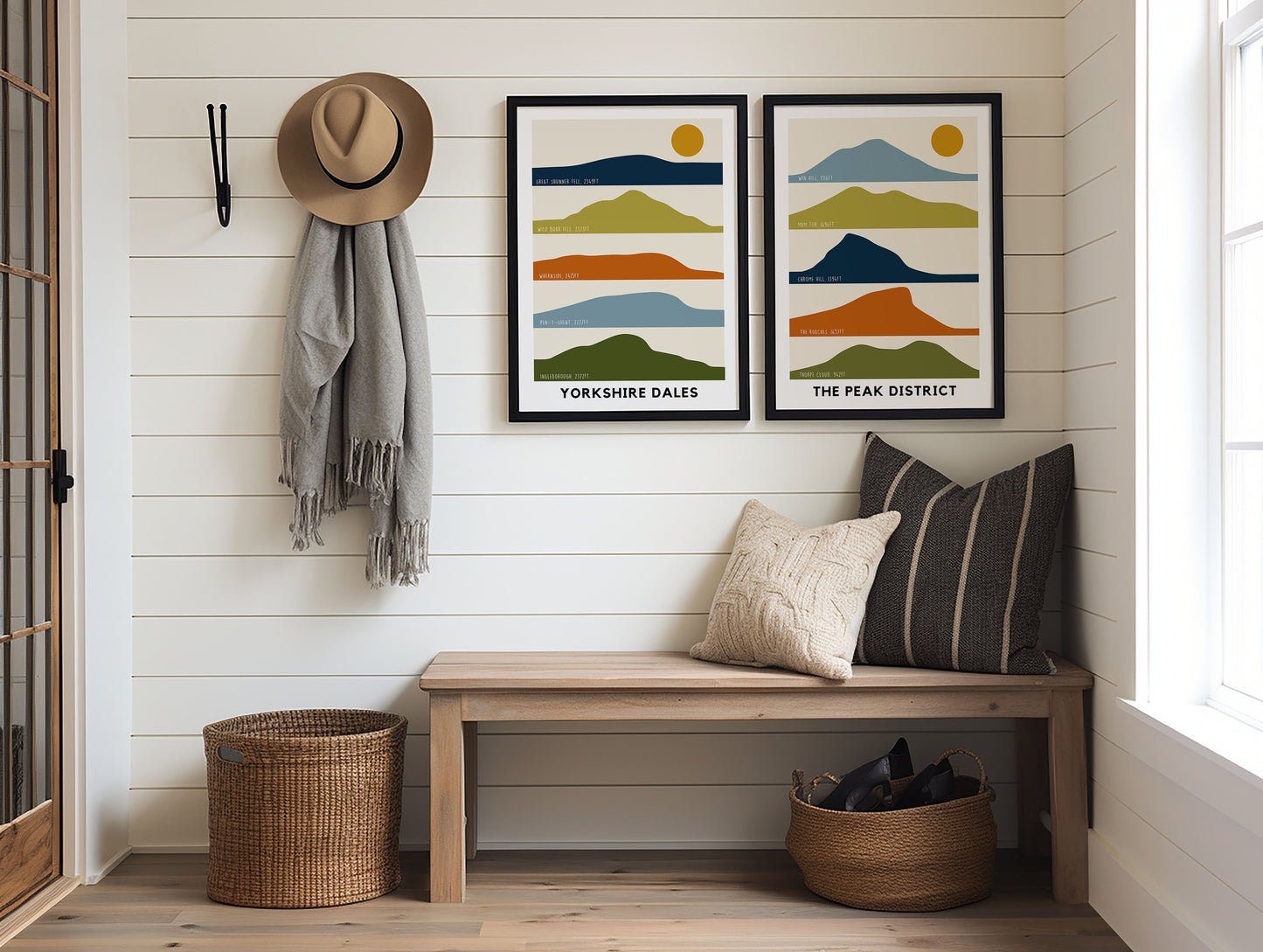 Peak District Print, Peak District Silhouette National Park Print