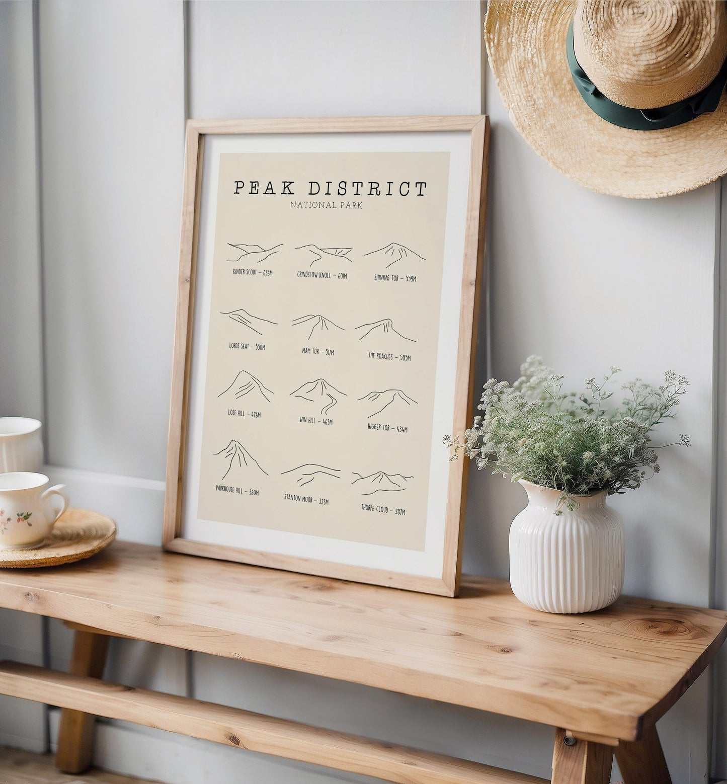 Peak District Print - Peak District National Park, Peak District Line Art,