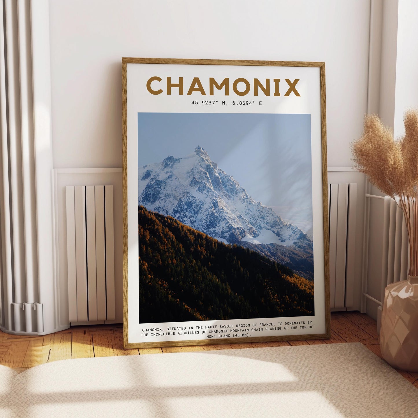 Chamonix Minimalist Print, Chamonix Ski Print