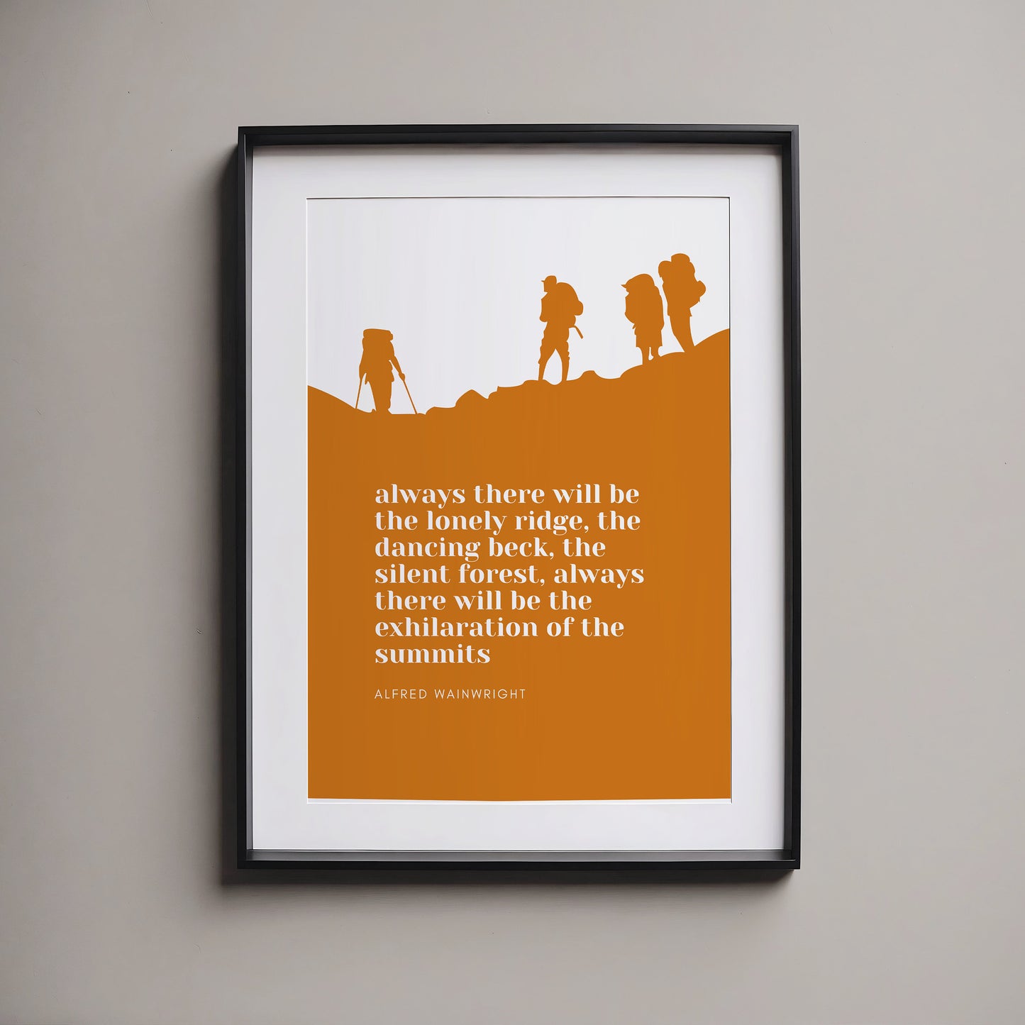 Alfred Wainwright Quote, Typography Art, Lake District National Park Print