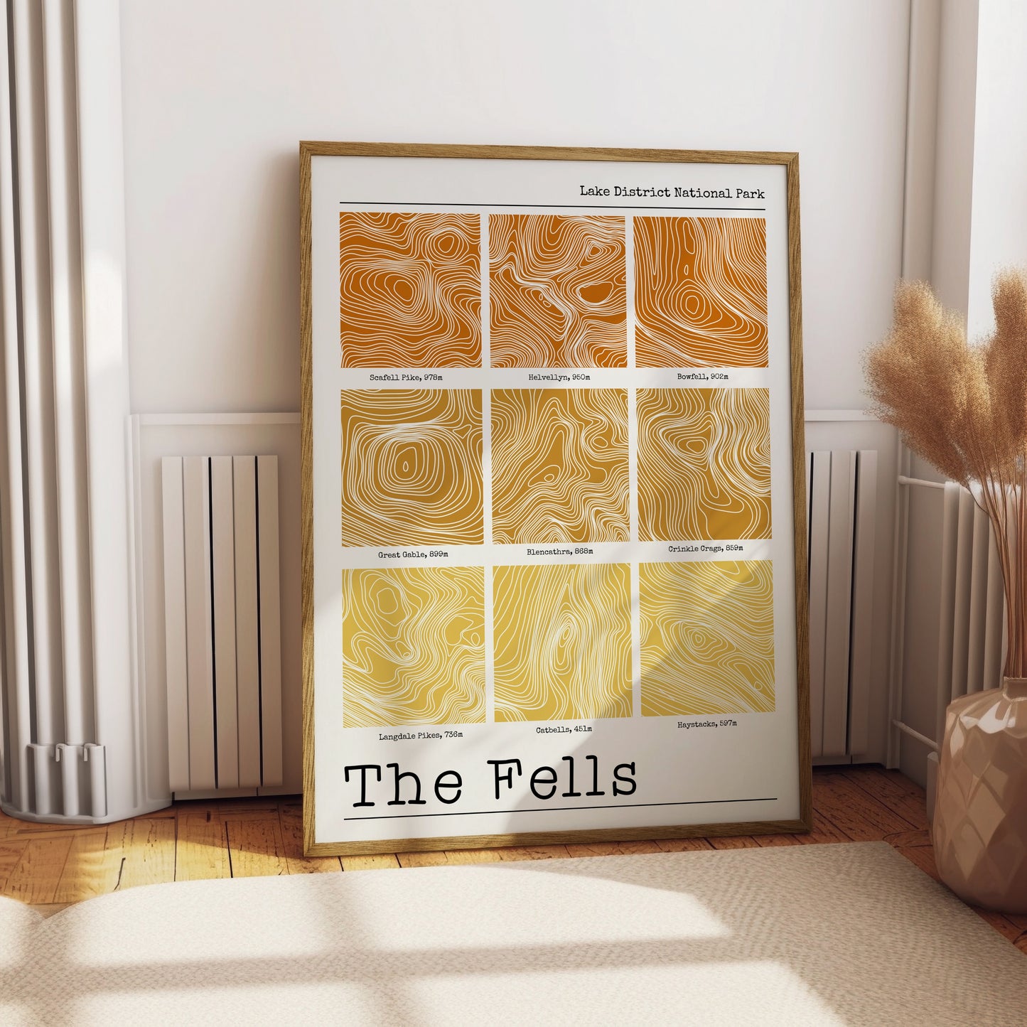 The Fells of The Lake District - Contour Print