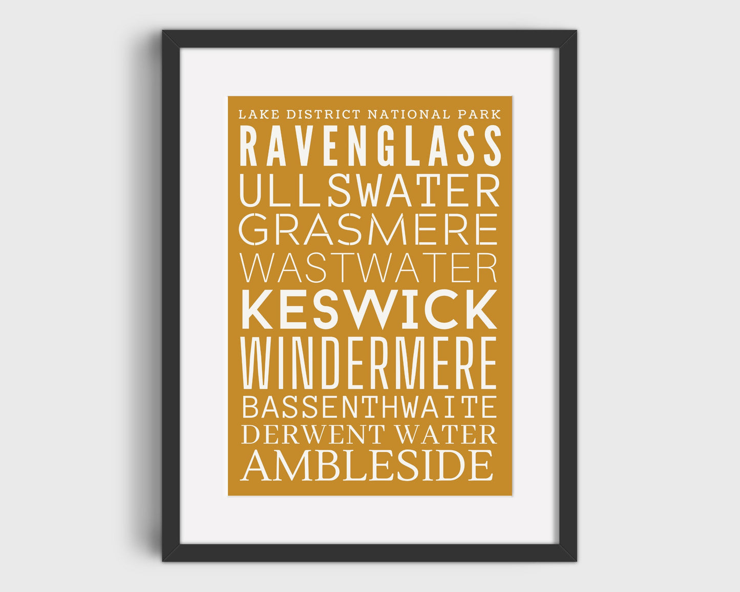 Lake District National Park Print | Typography Art | Lake District Print