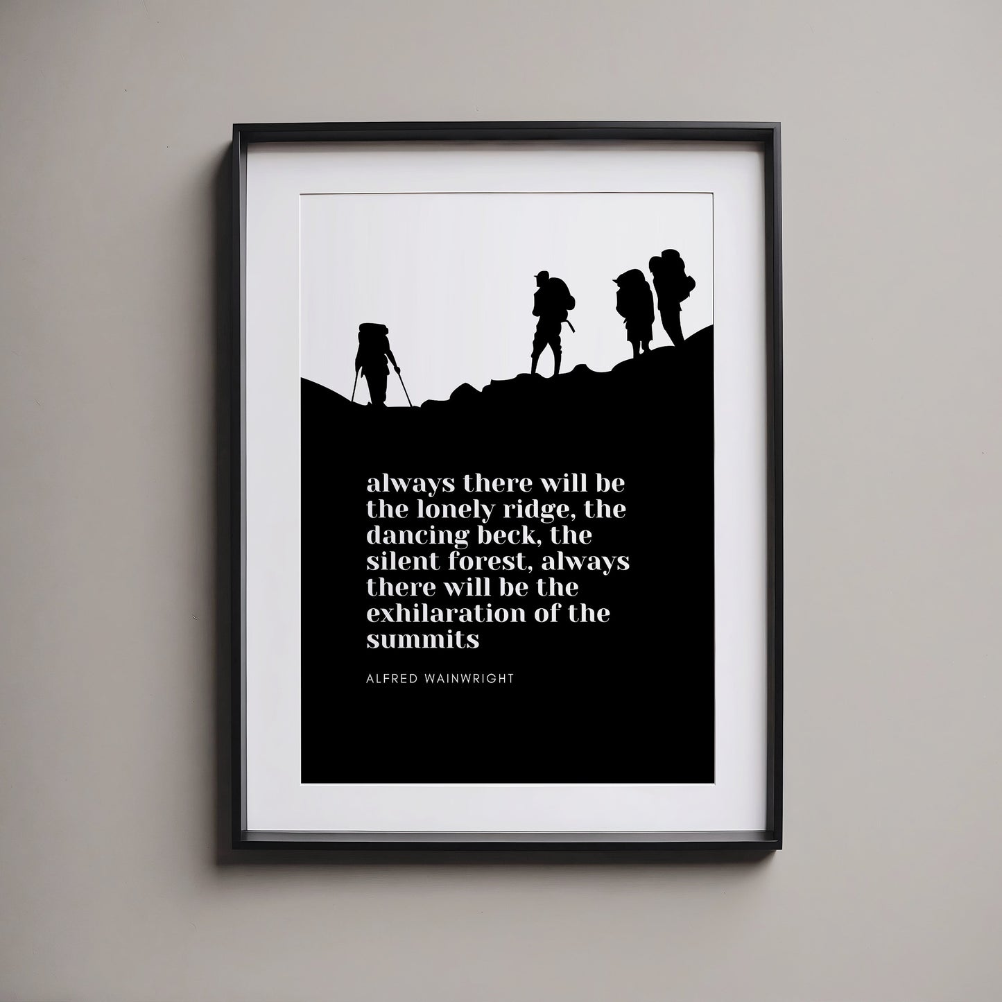 Alfred Wainwright Quote, Typography Art, Lake District National Park Print
