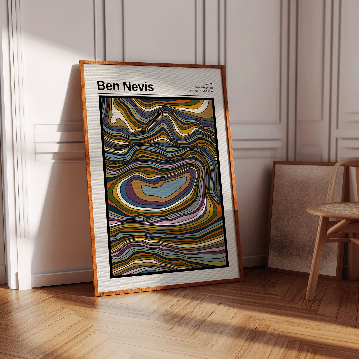 Ben Nevis Print, Map Art, Mountain Contour Print