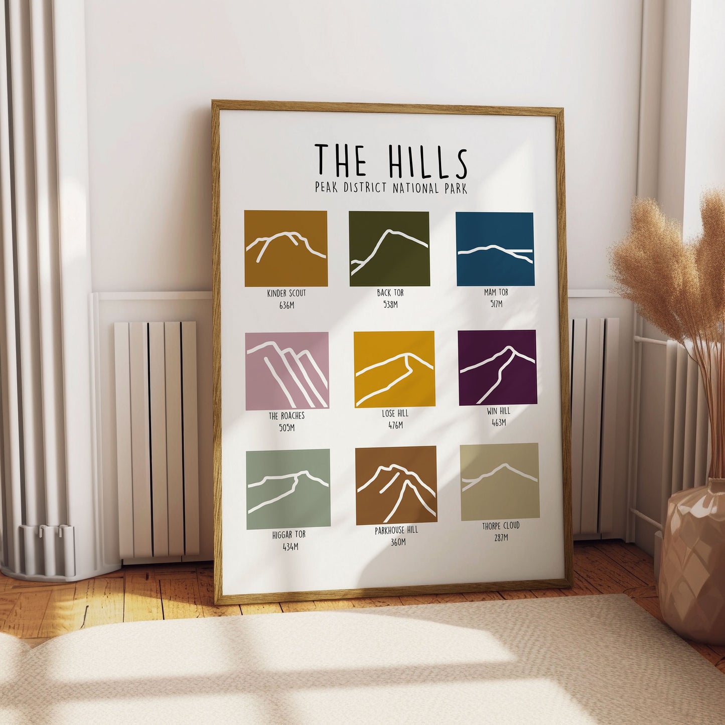 The Hills Print - The Peak District Print, Peak District National Park Print, Minimalist Line Art