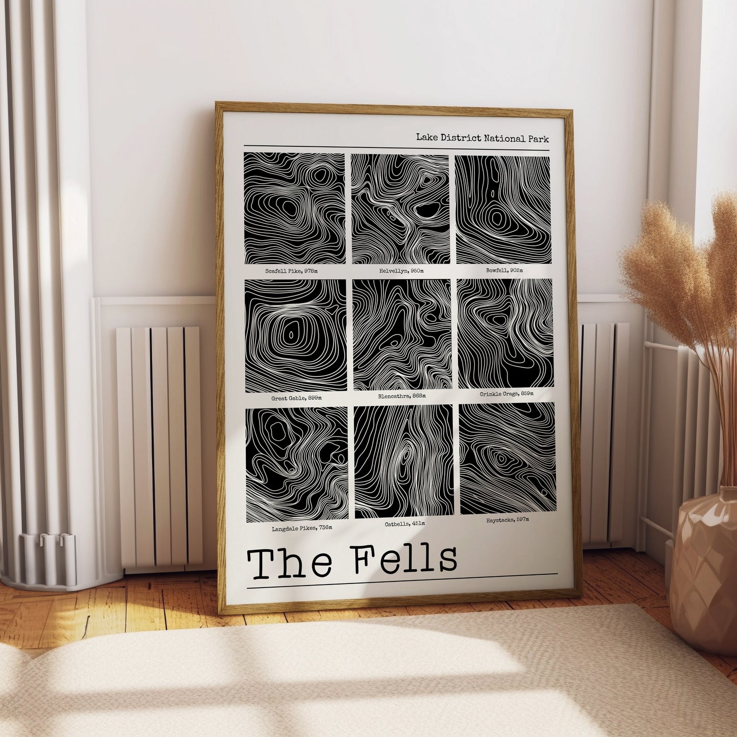 The Fells of The Lake District - Contour Print