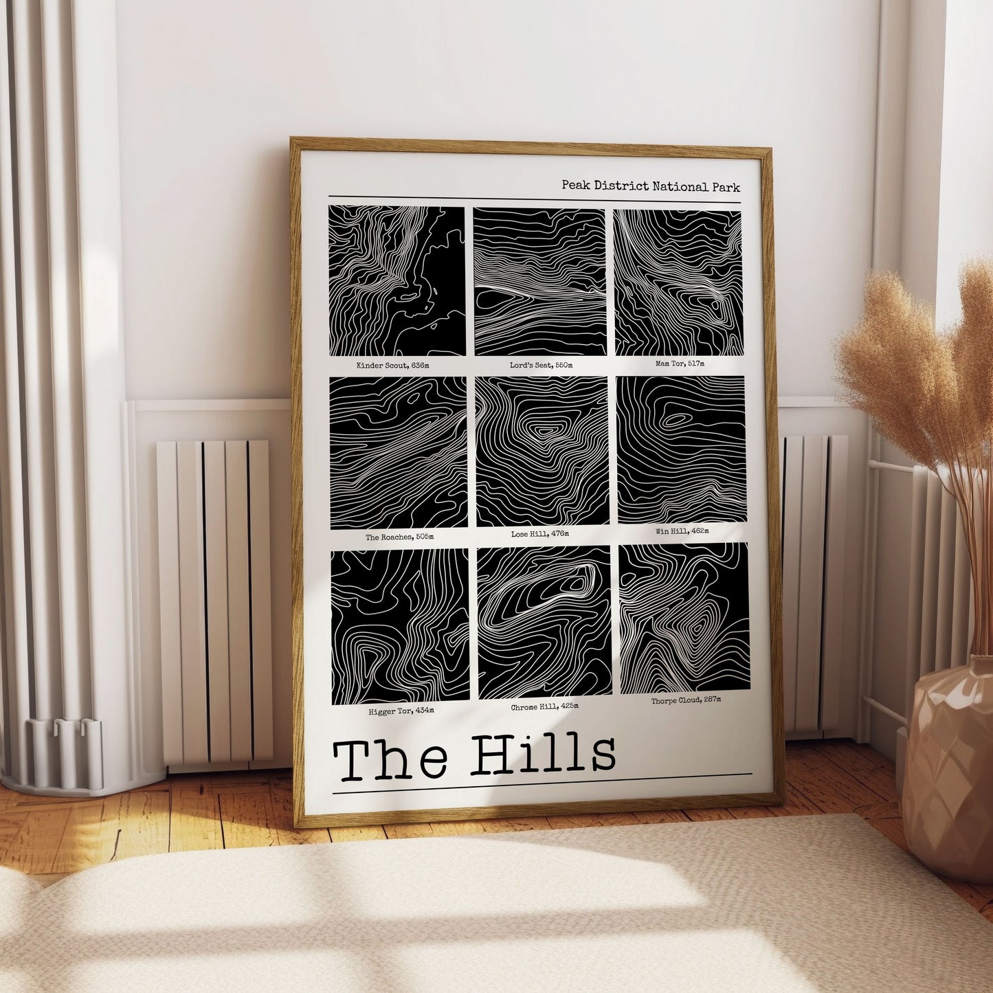 The Hills of the Peak District - Contour Print