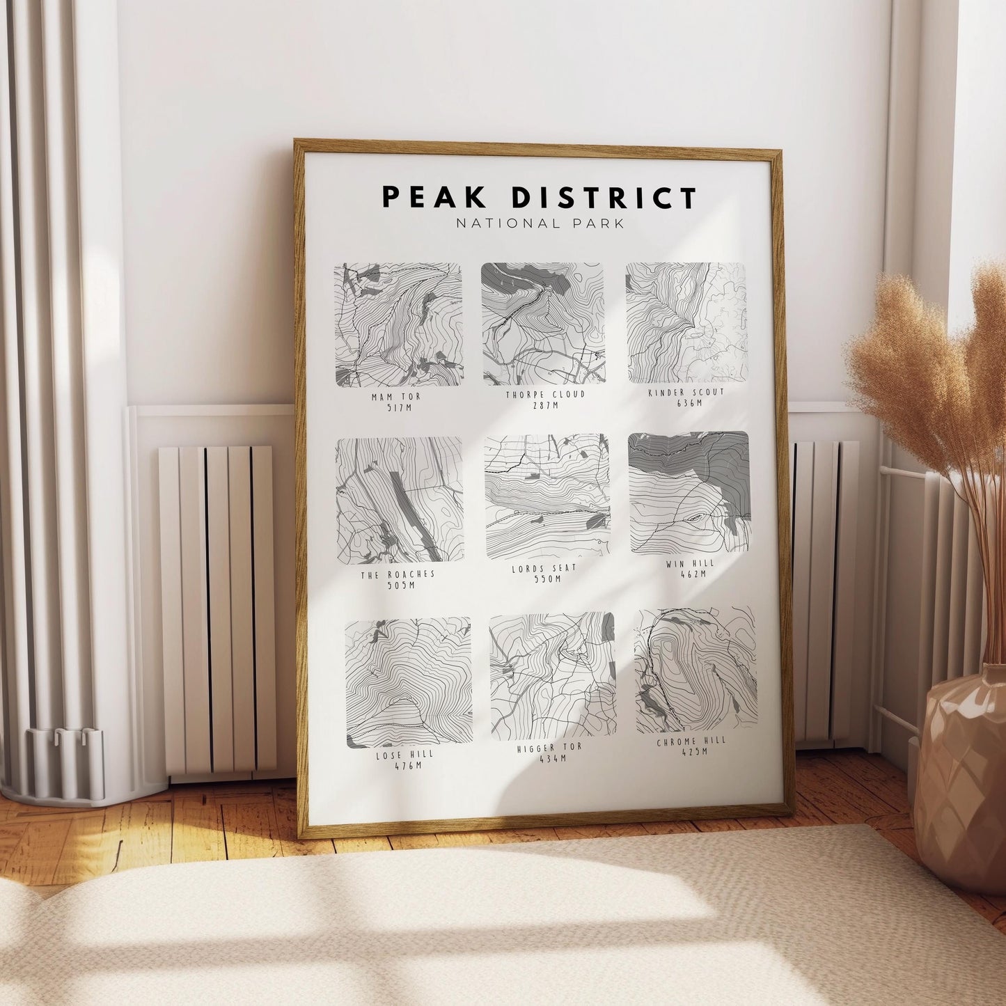 Peak District Print - Peak District Contour Print