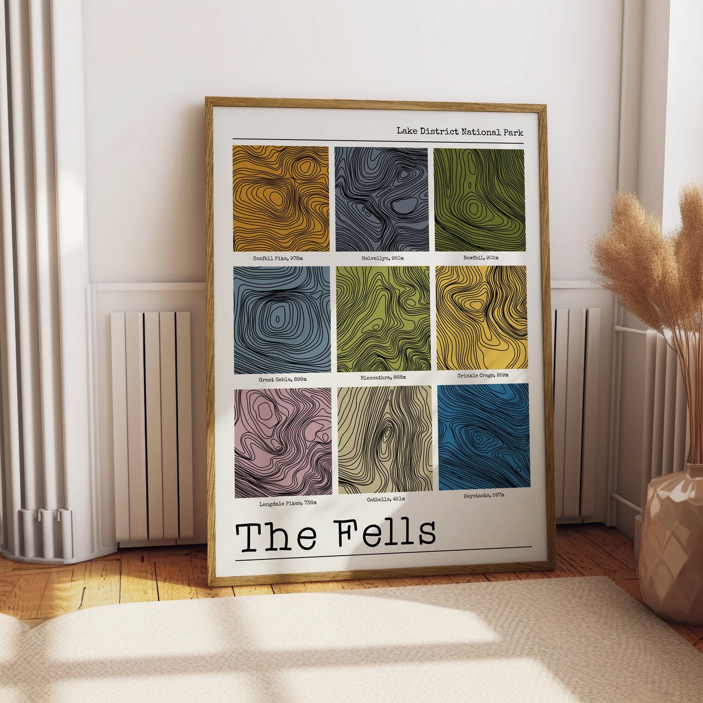 The Fells of The Lake District - Contour Print