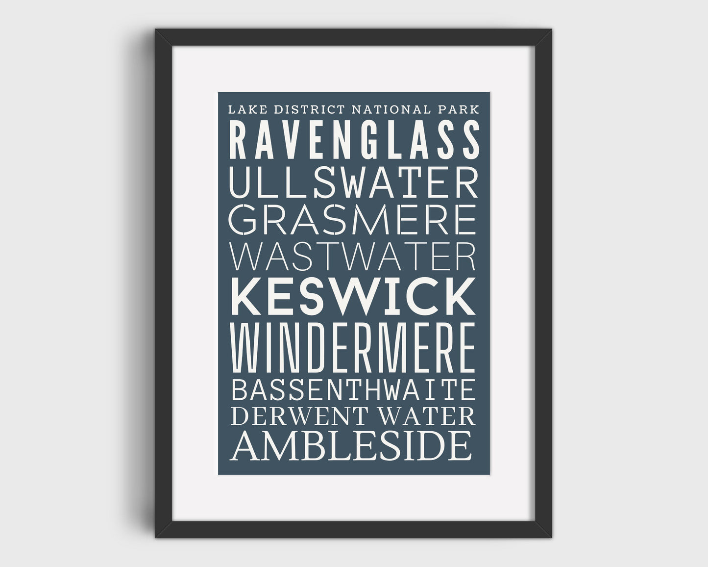 Lake District National Park Print | Typography Art | Lake District Print