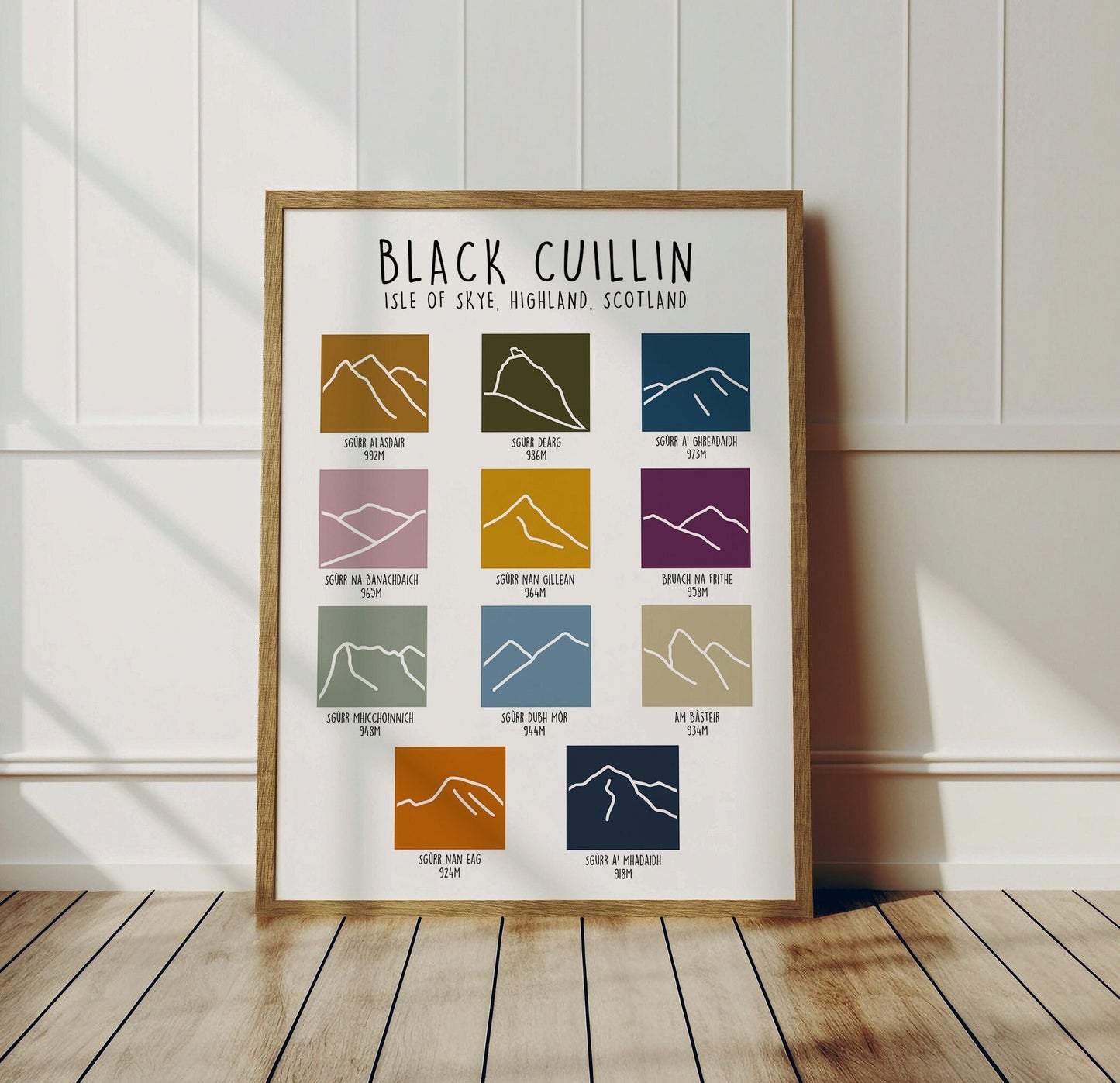 The Black Cuillin - Isle of Skye Print - Scottish Mountain Print - Hand Illustrated Mountain Line Art