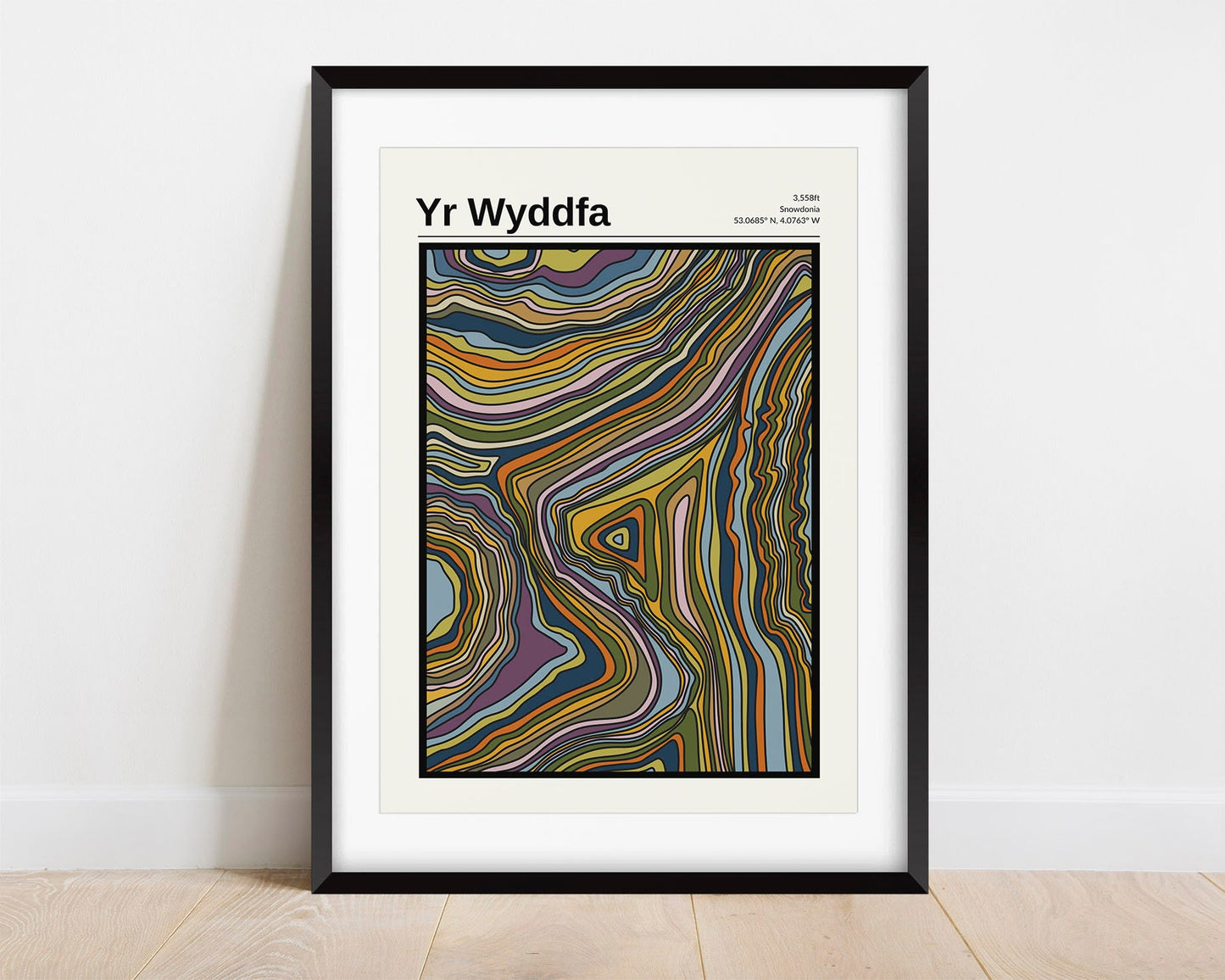 Yr Wyddfa Print | Map Art | Hand Illustrated Mountain Contour Print | Snowdonia | Pick Your Colour | A5, A4 or A3 | Free Personalisation