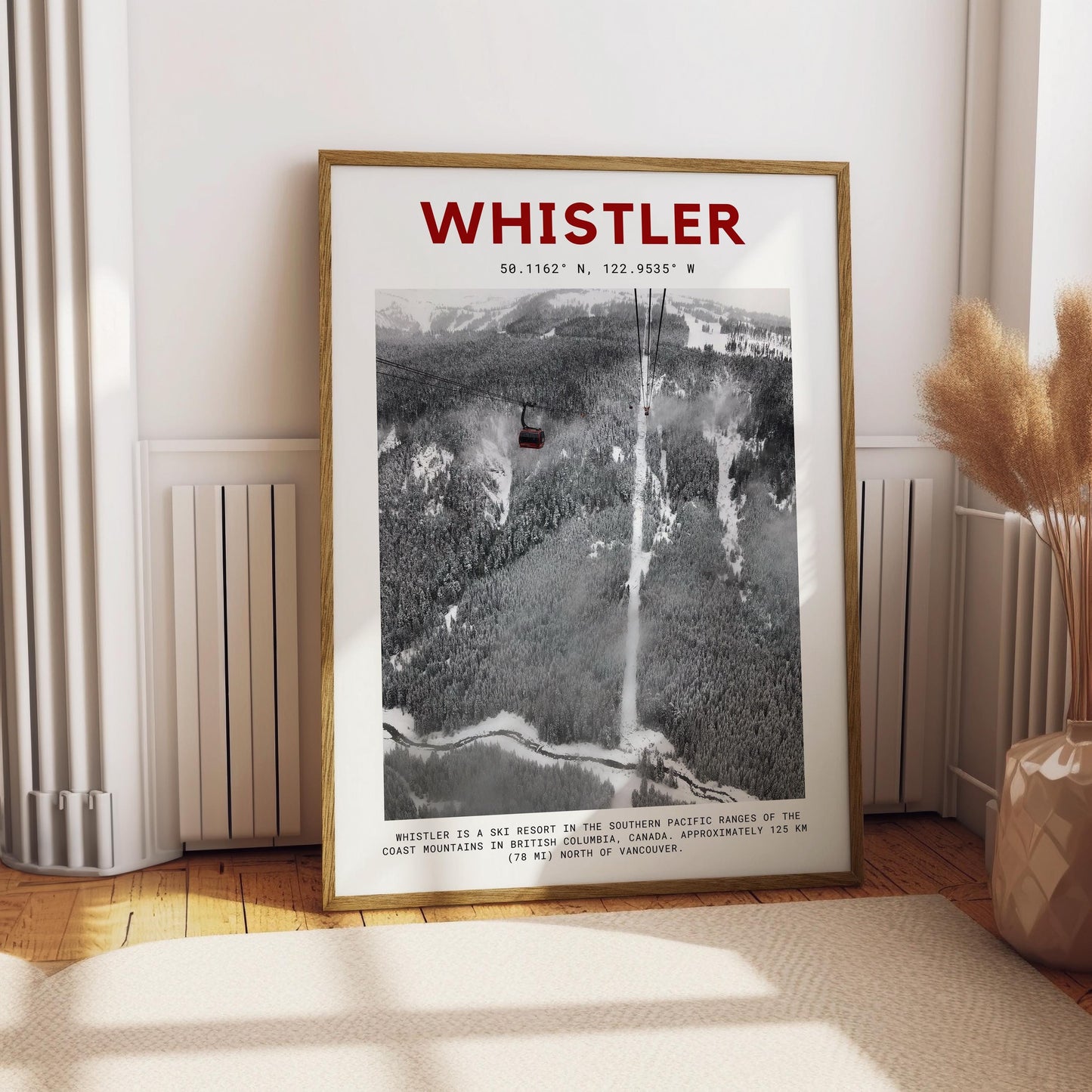 Whistler Minimalist Print - Whistler Art - Ski Home Decor