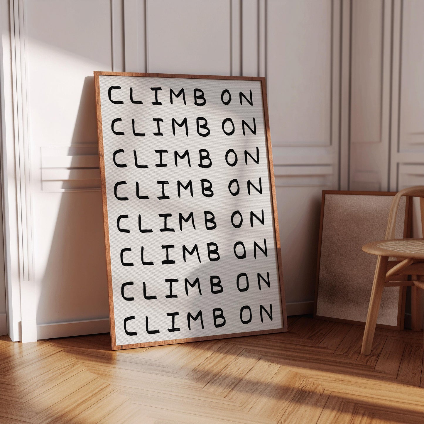 Climbing Quote - Climb On Print - Climbing Print Hand Drawn
