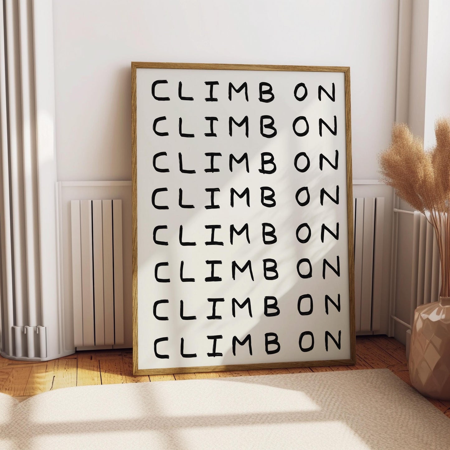Climbing Quote - Climb On Print - Climbing Print Hand Drawn