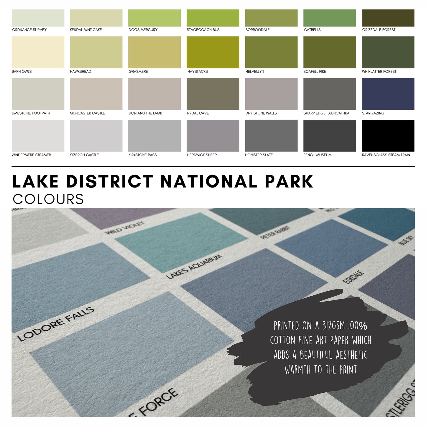 Lake District Print - Lake District Colours Print - Shades of the Lake District