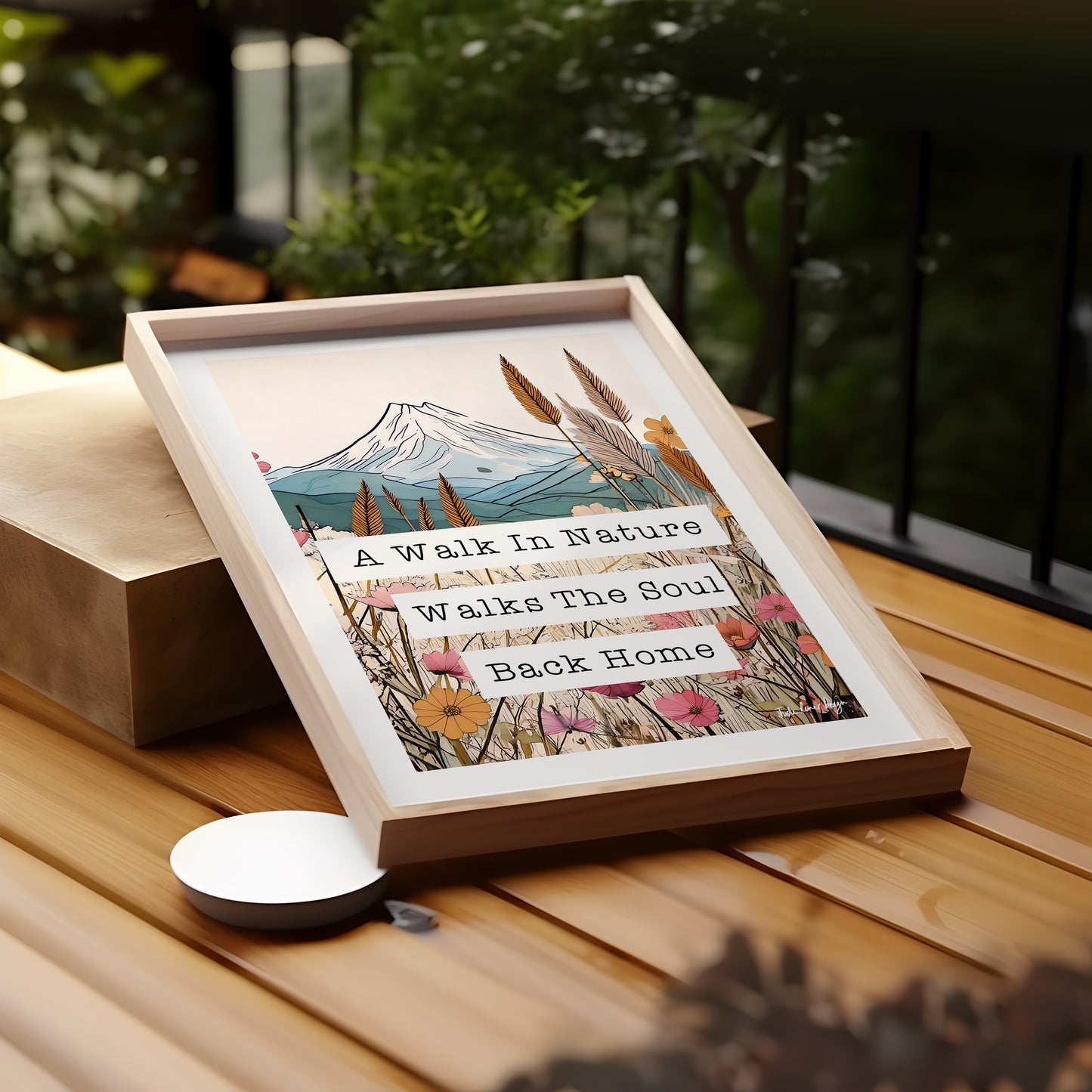 Nature Retro Typography Print - Wildflowers, Pretty