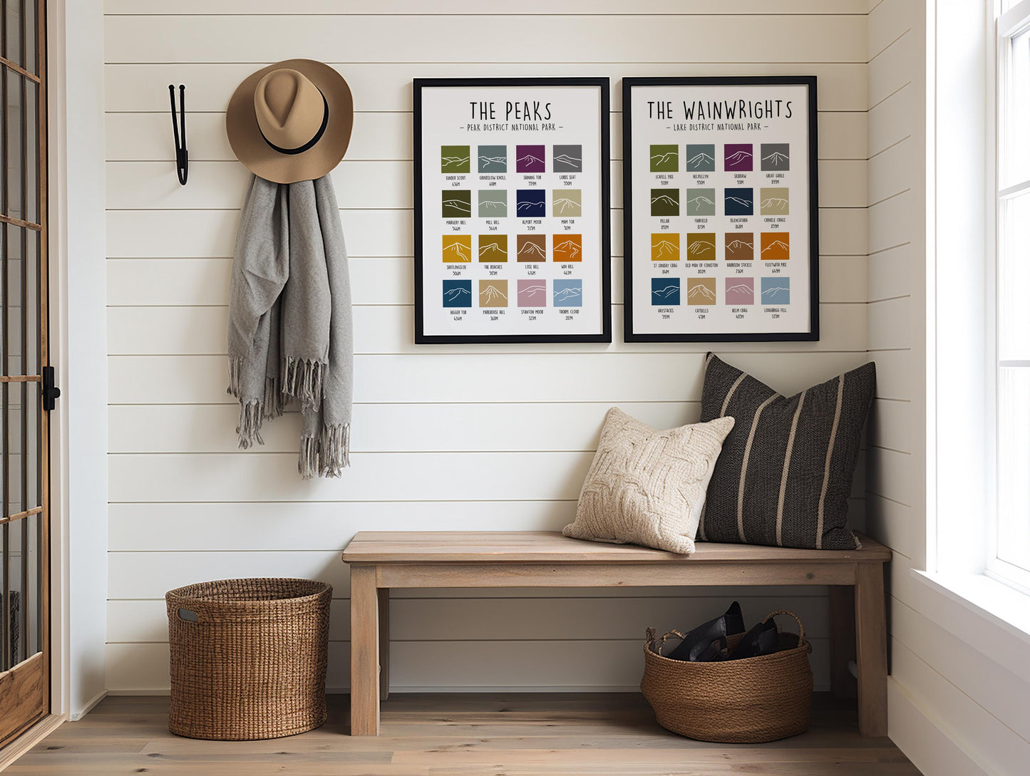 The Peaks - Peak District Silhouette Print - Peak District Skyline Print
