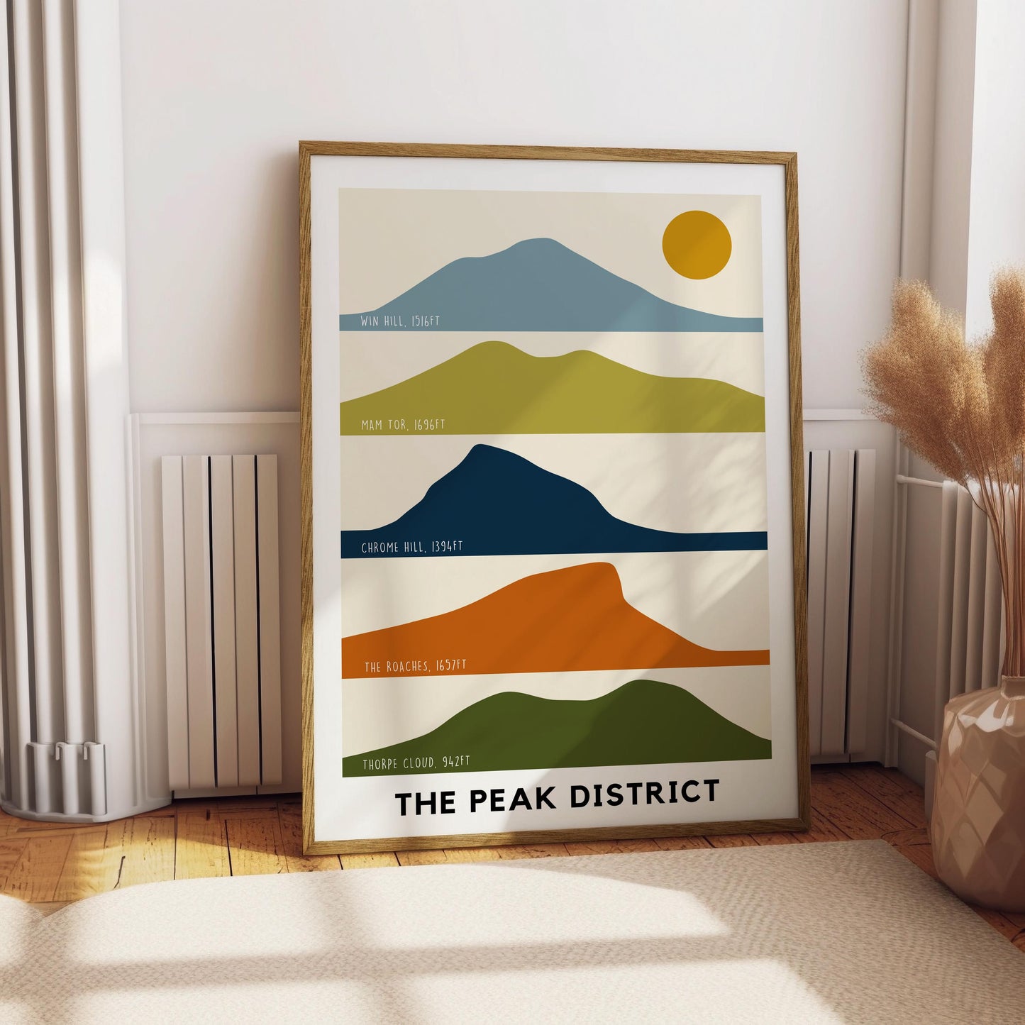 Peak District Print, Peak District Silhouette National Park Print