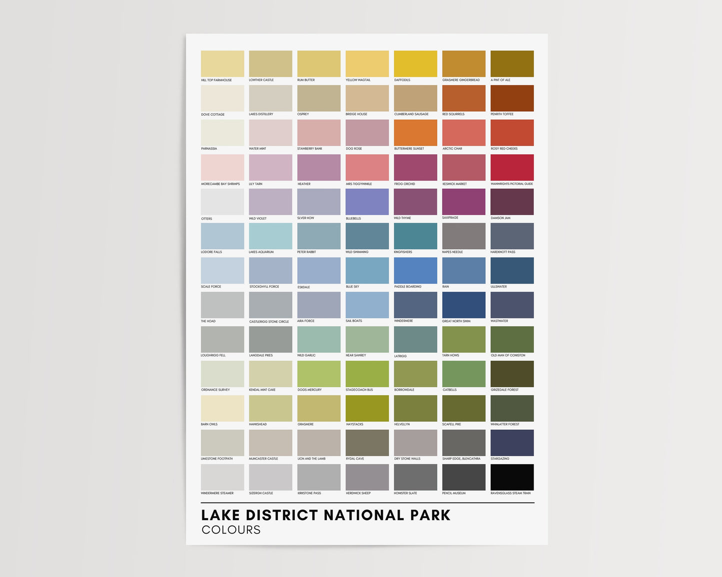 Lake District Print - Lake District Colours Print - Shades of the Lake District