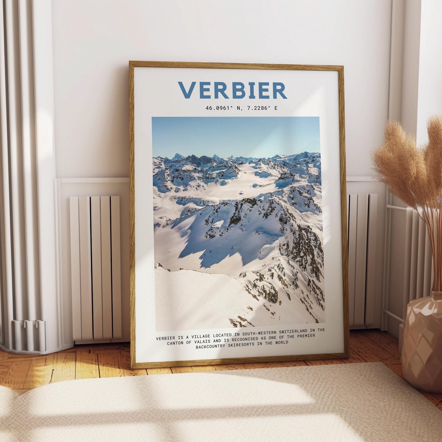 Verbier Minimalist Print - Verbier Art - Ski Home Decor