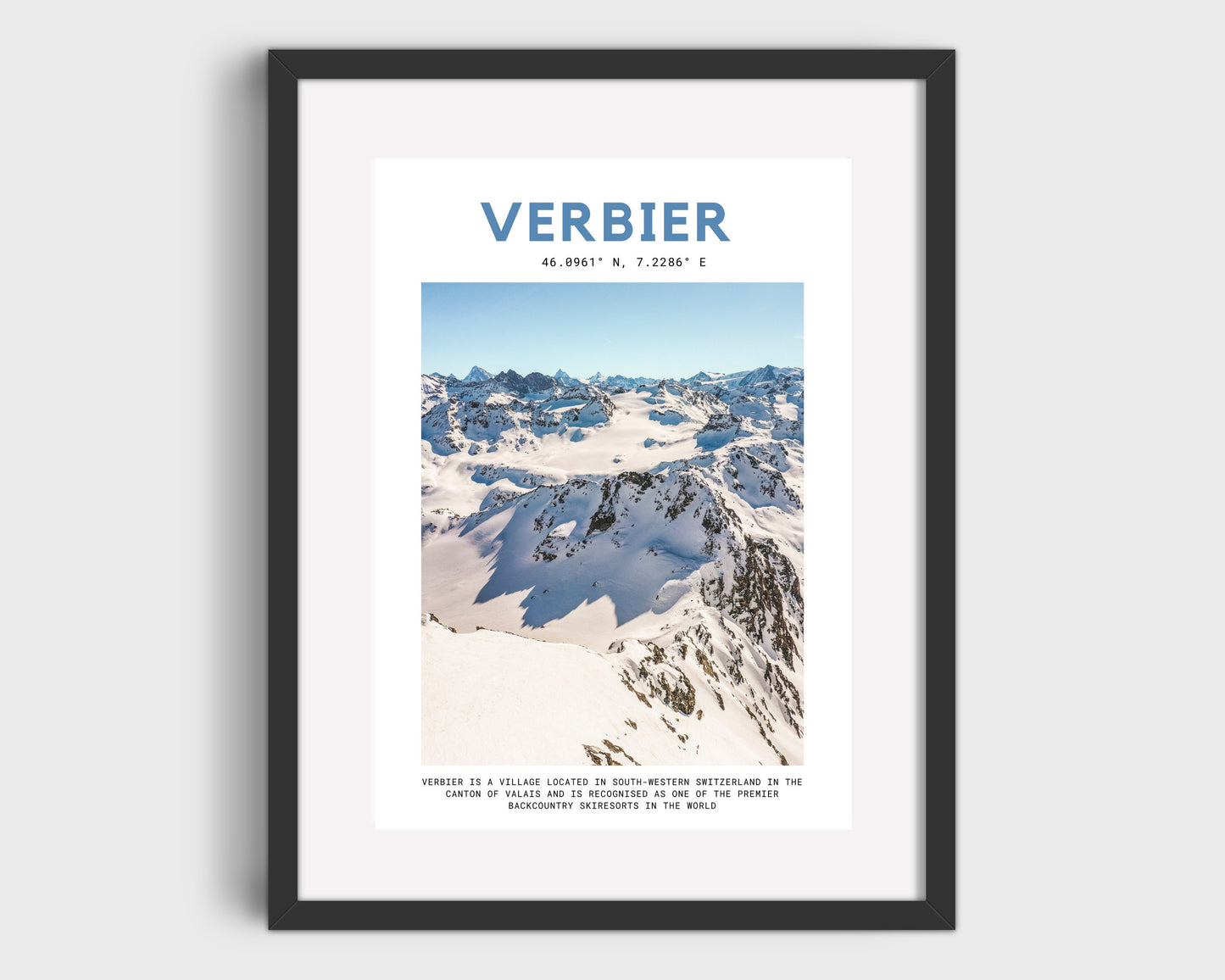 Verbier Minimalist Print - Verbier Art - Ski Home Decor