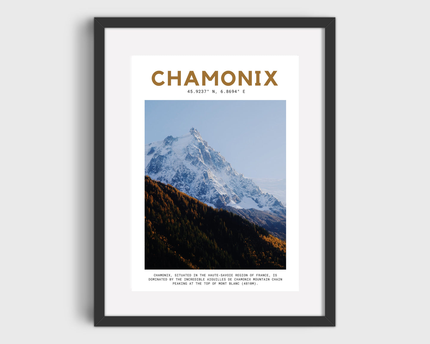 Chamonix Minimalist Print, Chamonix Ski Print