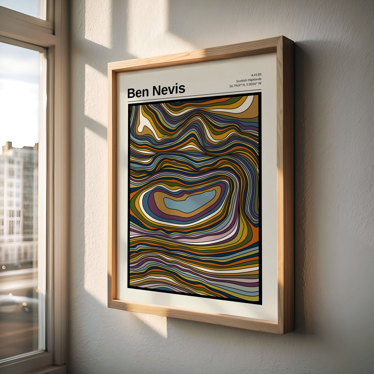 Ben Nevis Print, Map Art, Mountain Contour Print