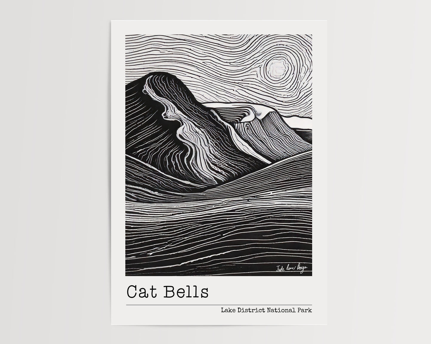 Cat Bells Lino Print