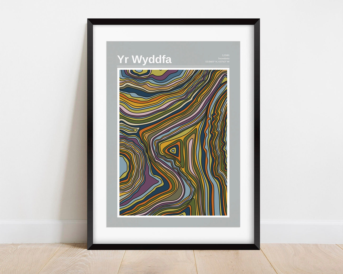 Yr Wyddfa Print | Map Art | Hand Illustrated Mountain Contour Print | Snowdonia | Pick Your Colour | A5, A4 or A3 | Free Personalisation