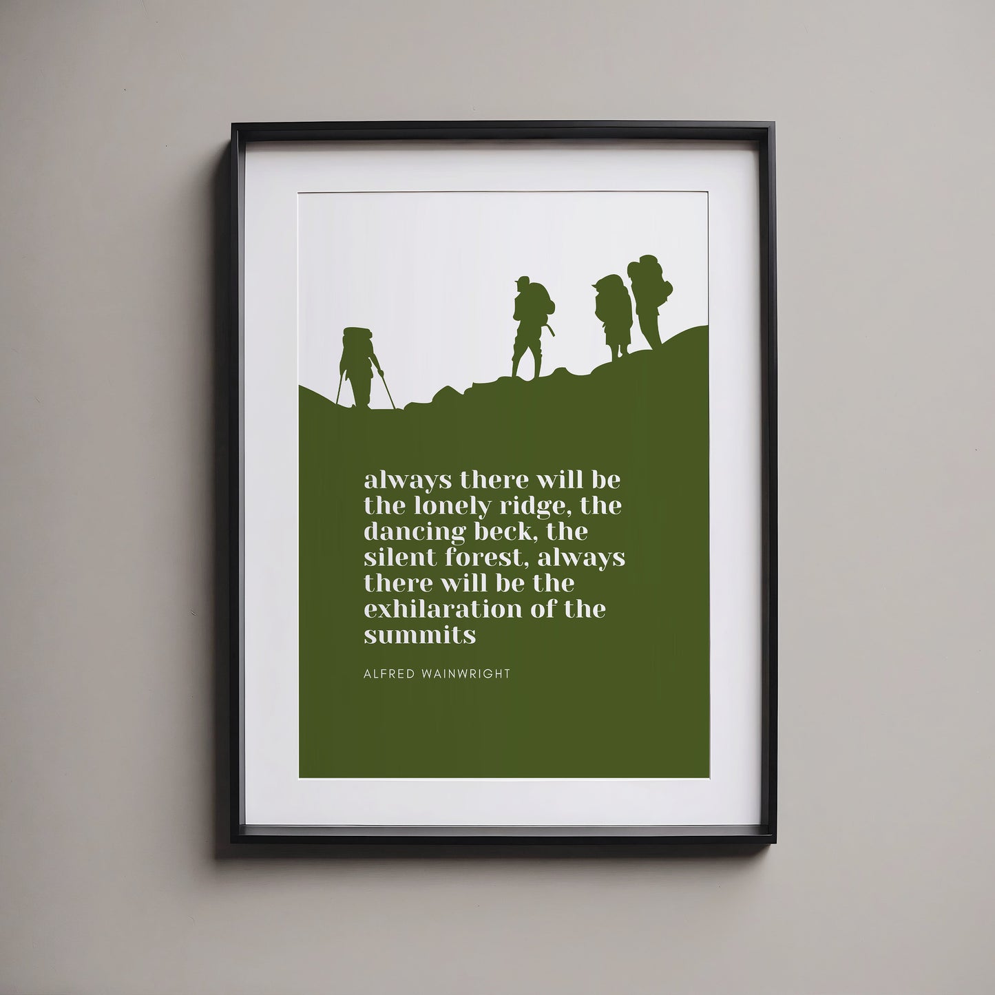 Alfred Wainwright Quote, Typography Art, Lake District National Park Print