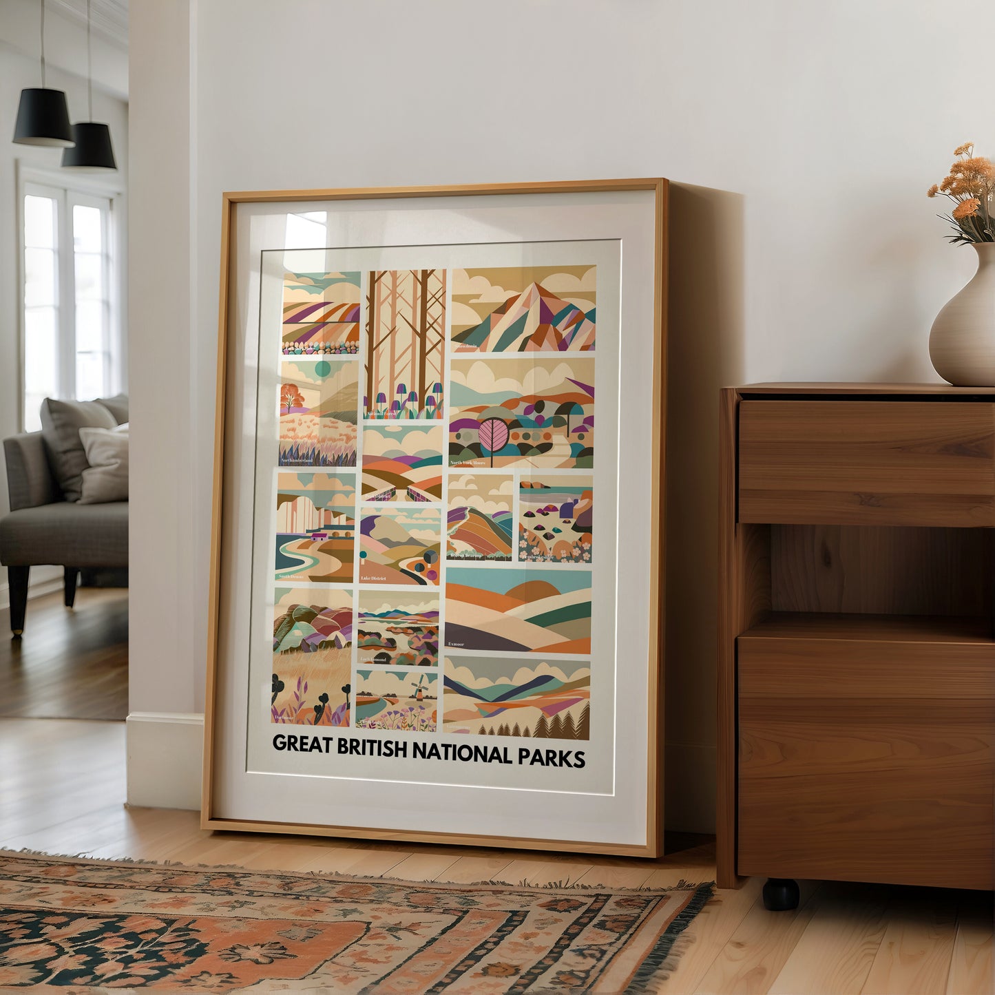Great British National Parks Geometric Print