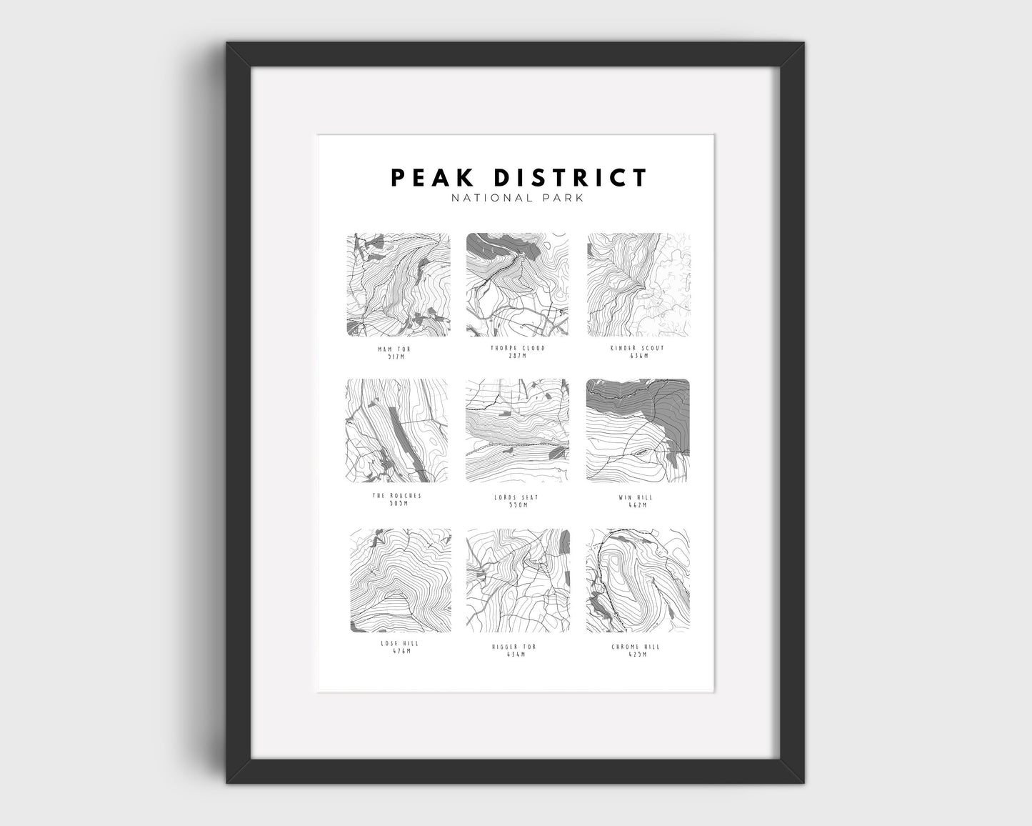 Peak District Print - Peak District Contour Print