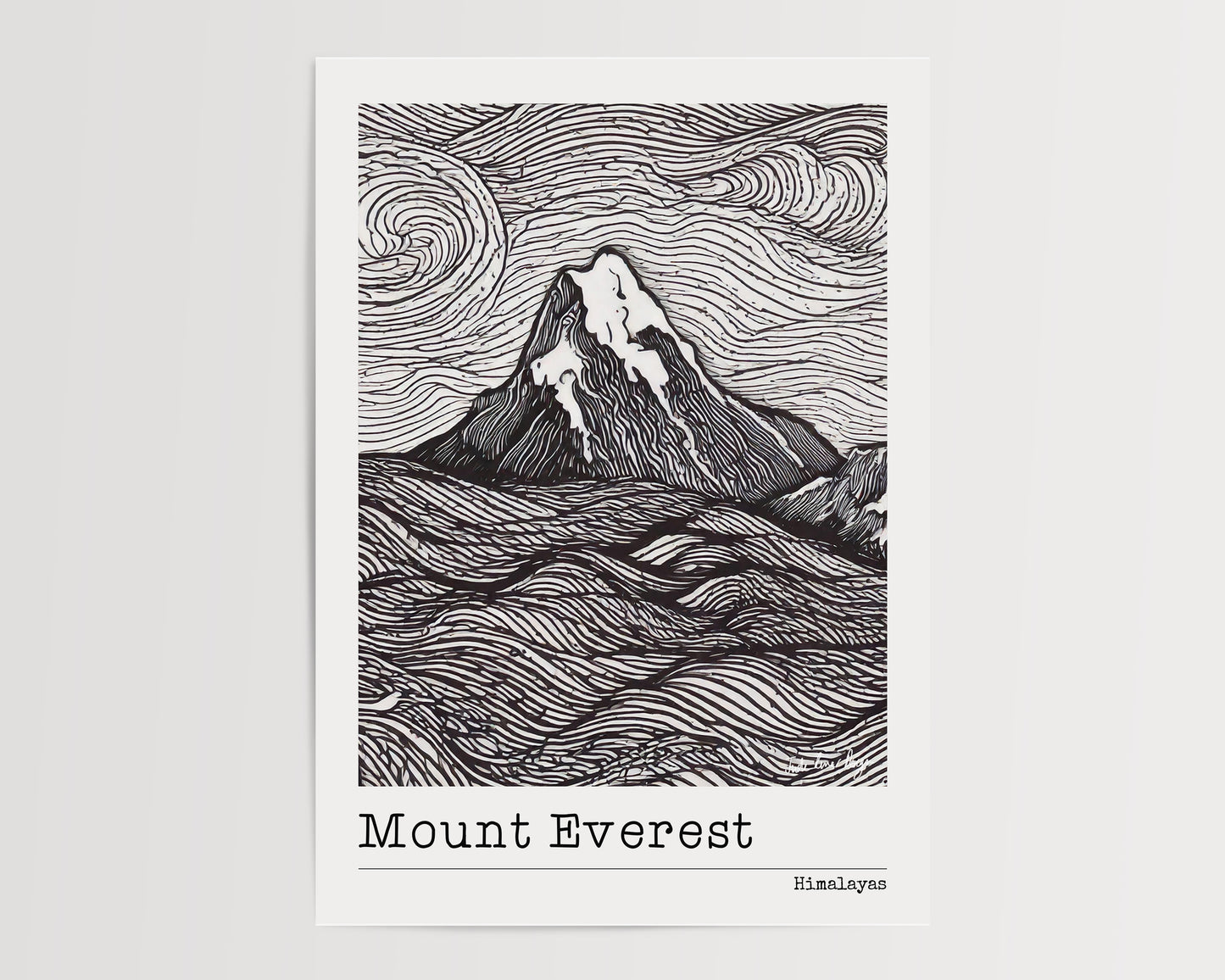 Mount Everest Lino Print