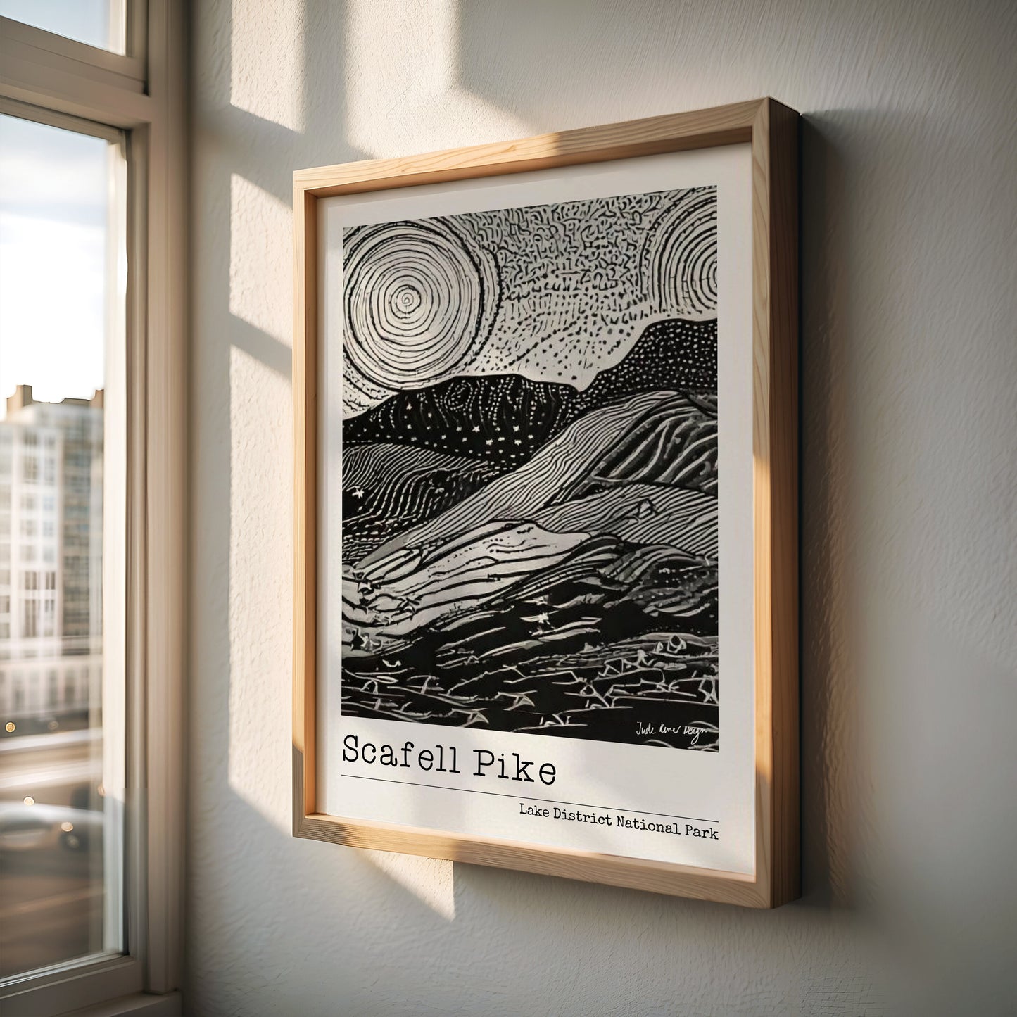 Scafell Pike Lino Print
