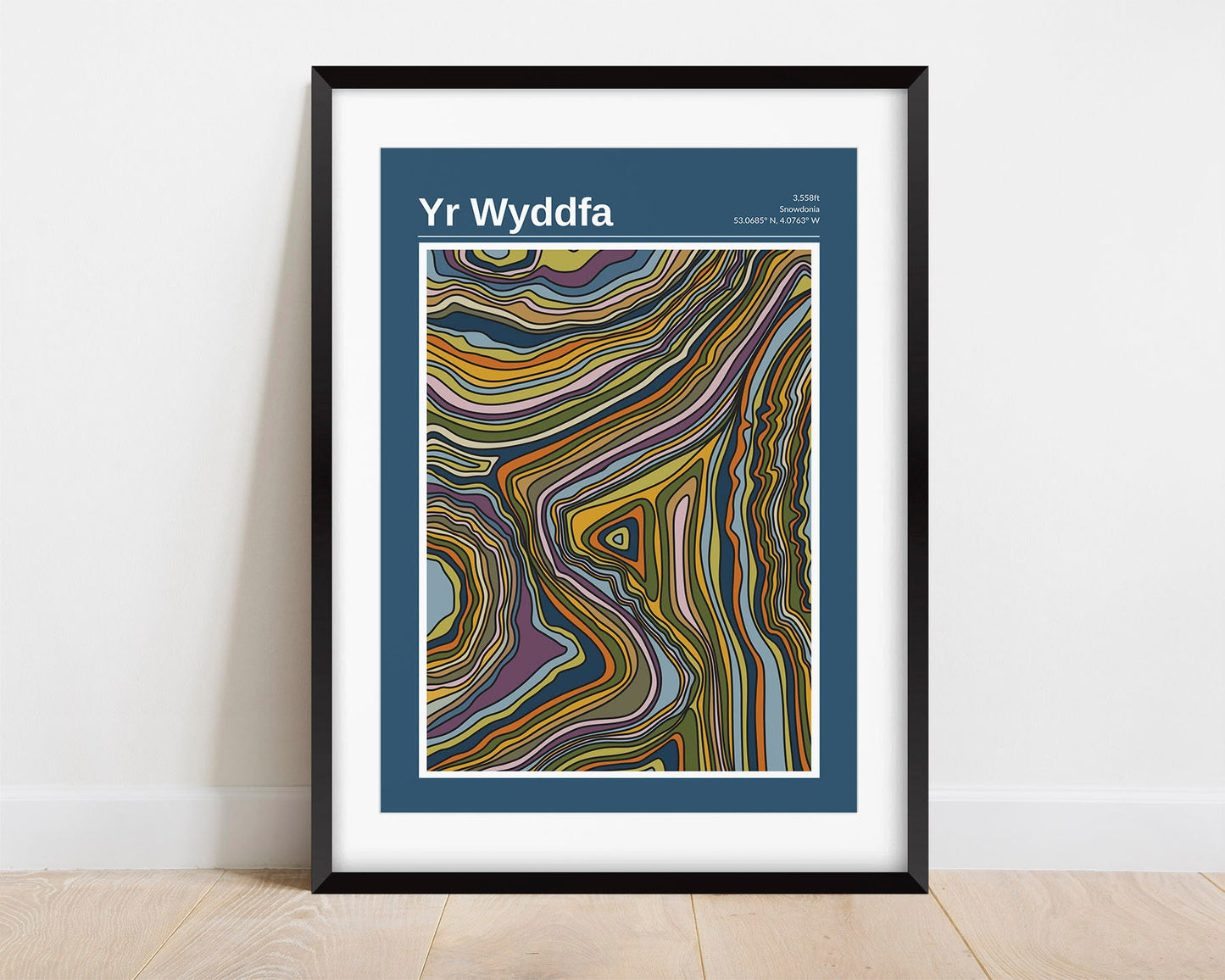 Yr Wyddfa Print | Map Art | Hand Illustrated Mountain Contour Print | Snowdonia | Pick Your Colour | A5, A4 or A3 | Free Personalisation