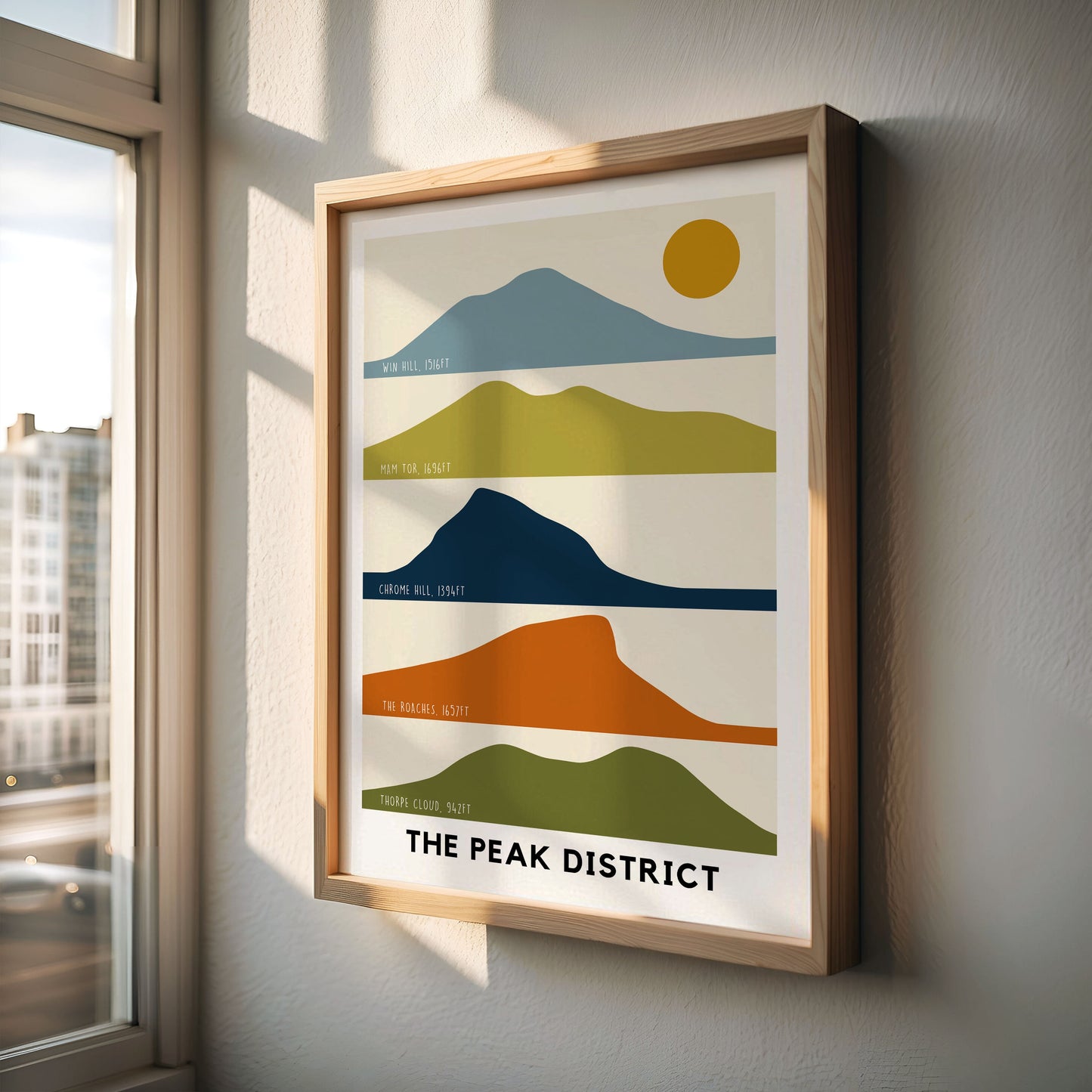 Peak District Print, Peak District Silhouette National Park Print