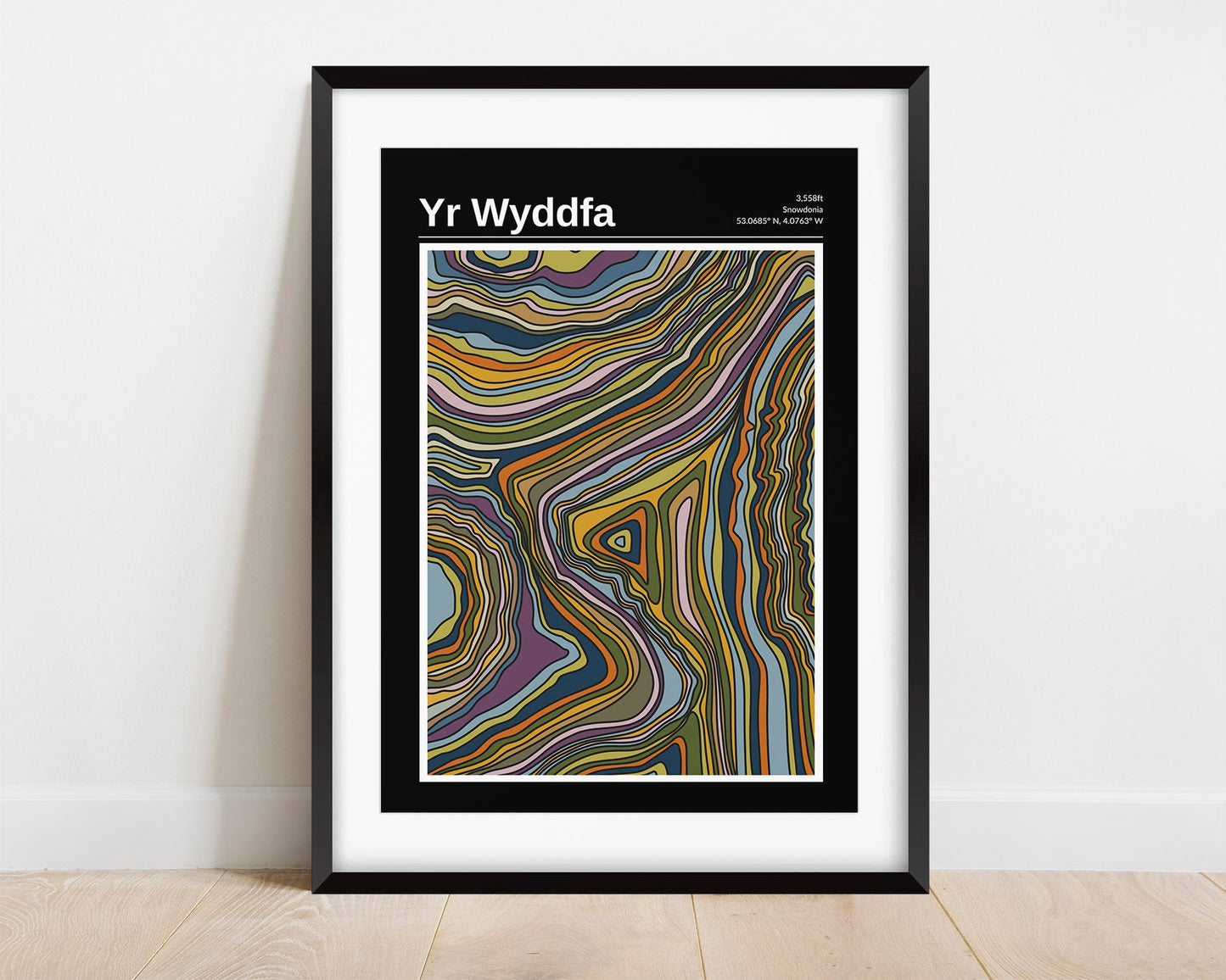 Yr Wyddfa Print | Map Art | Hand Illustrated Mountain Contour Print | Snowdonia | Pick Your Colour | A5, A4 or A3 | Free Personalisation