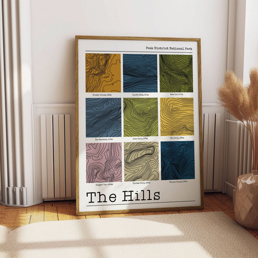 The Hills of the Peak District - Contour Print