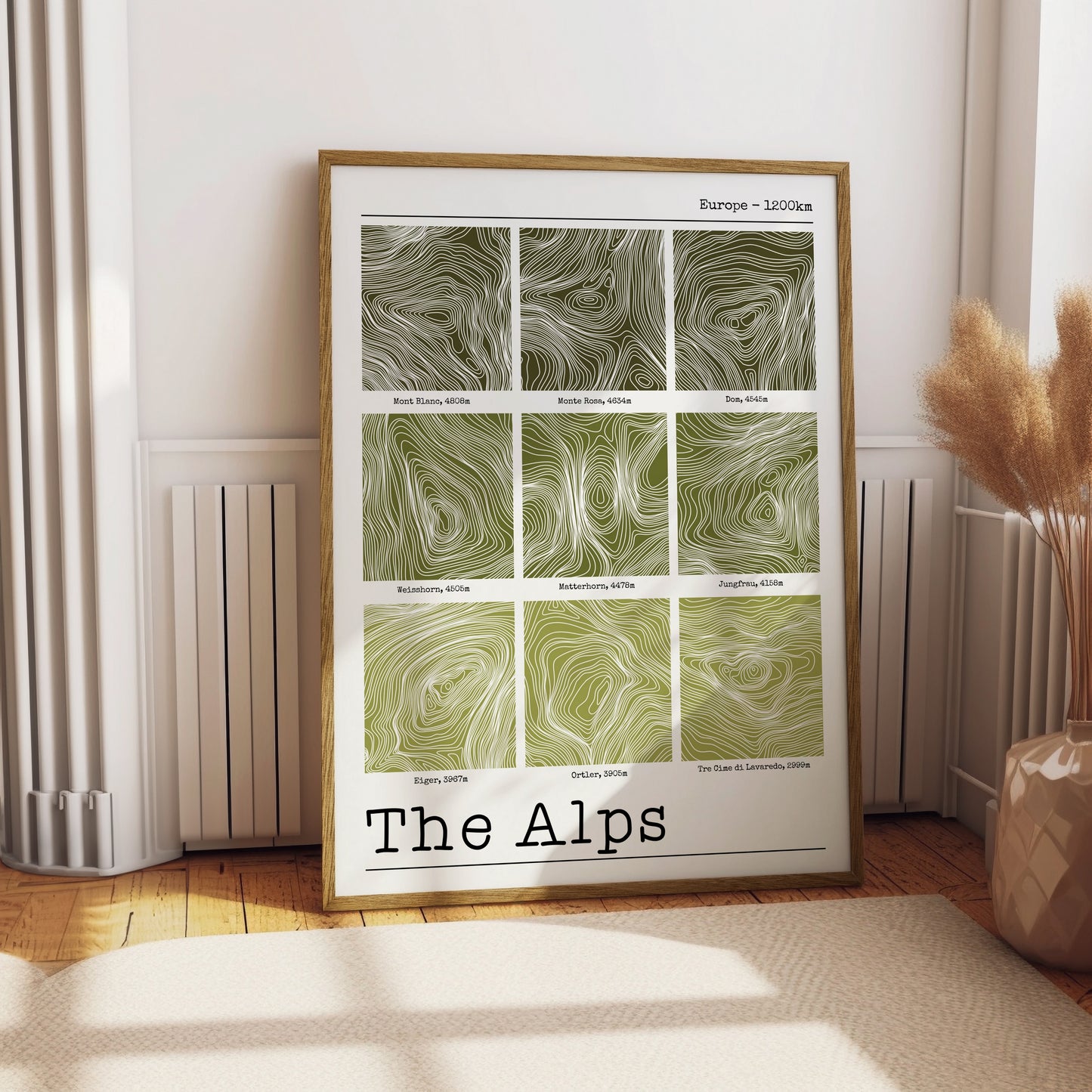 The Alps Contour Print