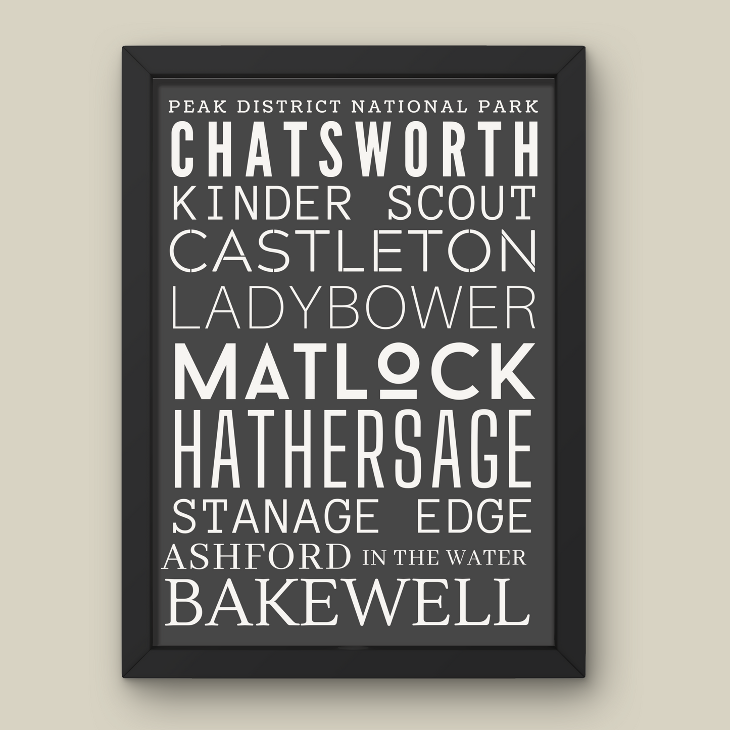 Peak District Typography Print