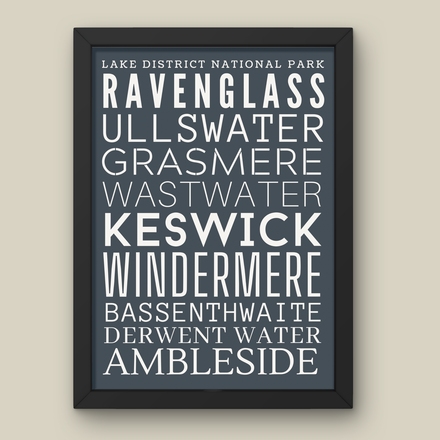 Lake District Typography Print