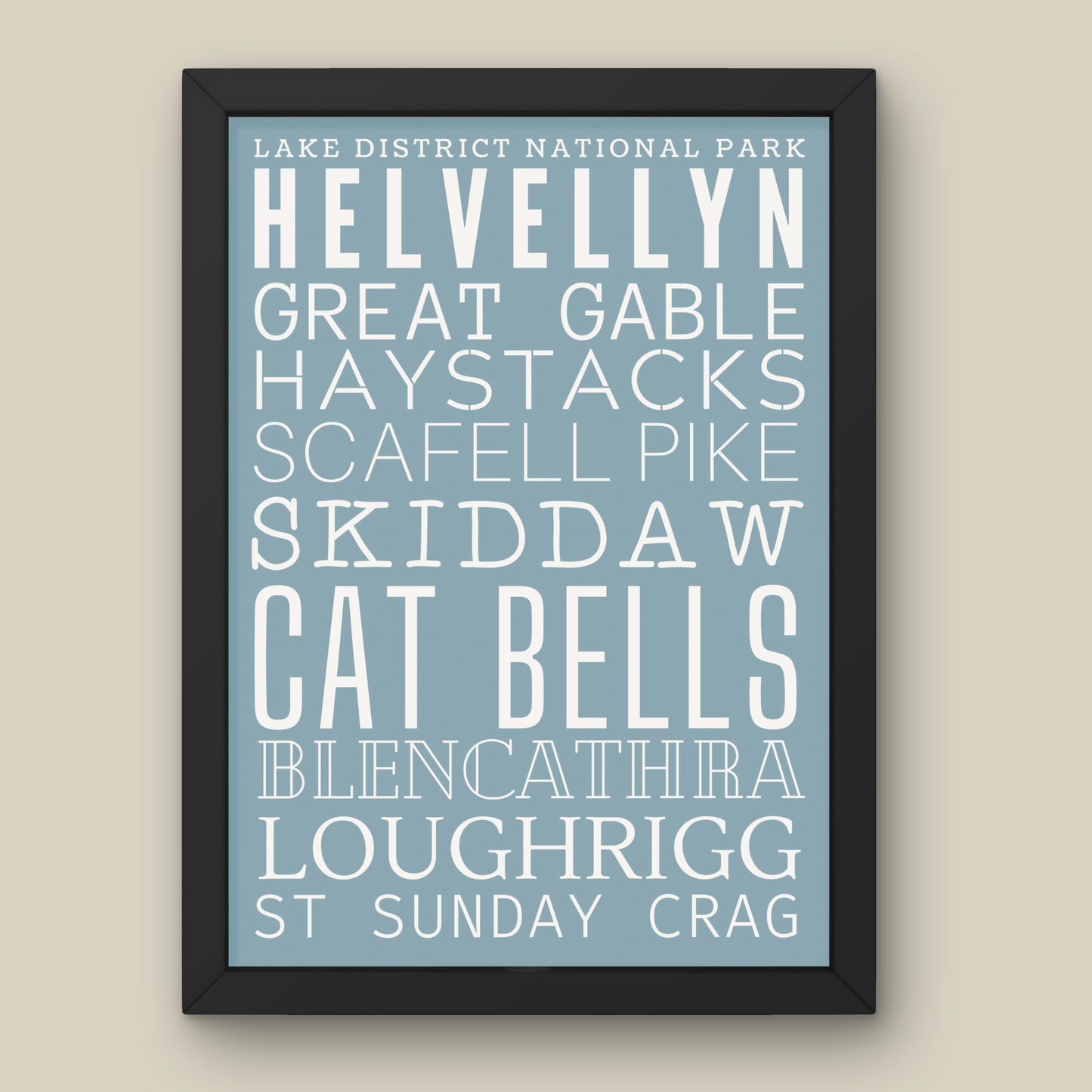 Lake District Typography Print