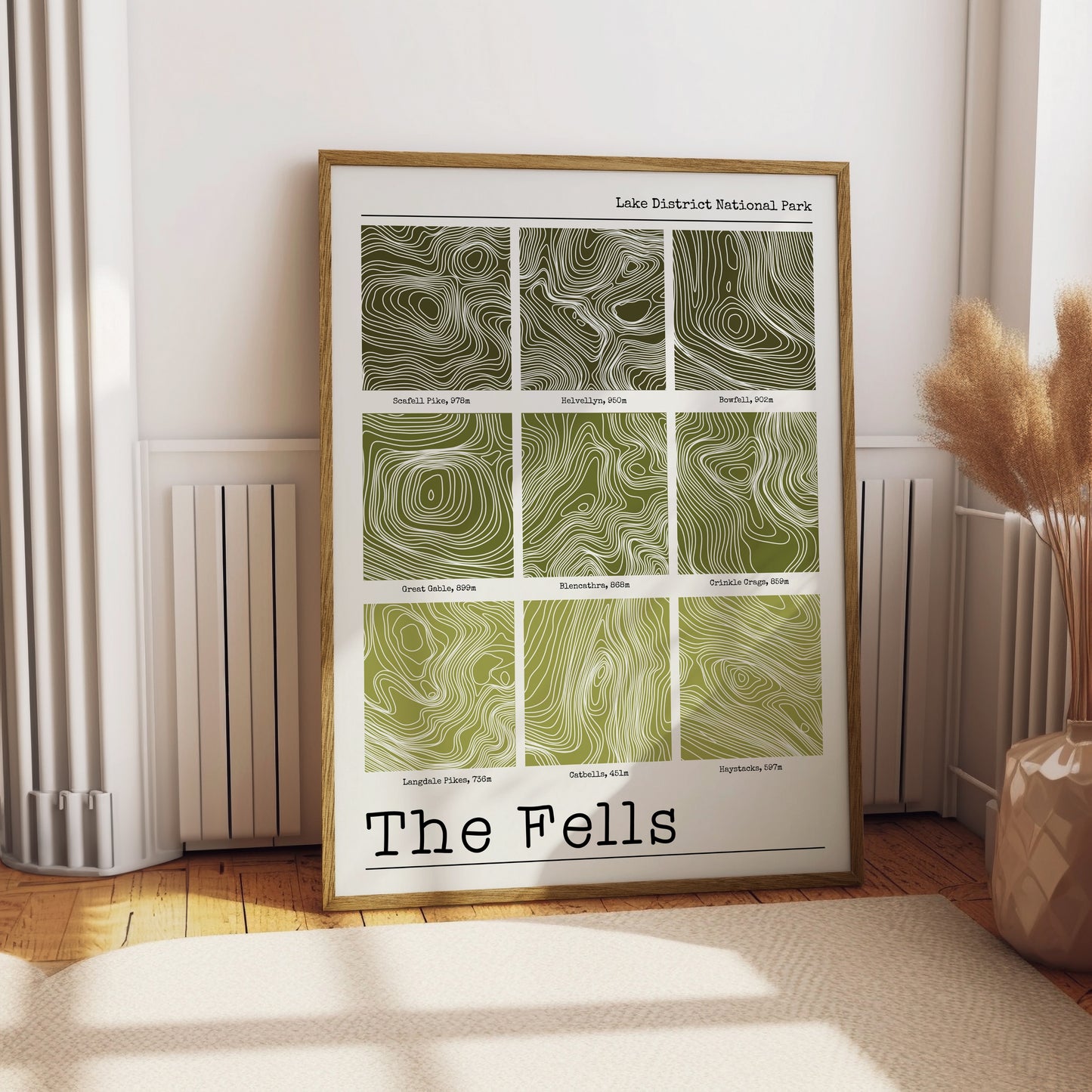 The Fells of The Lake District - Contour Print