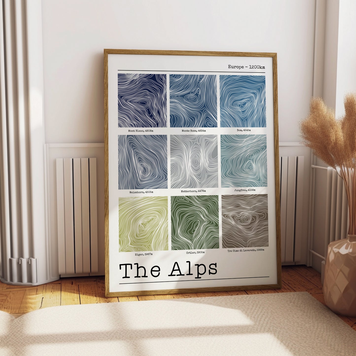 The Alps Contour Print
