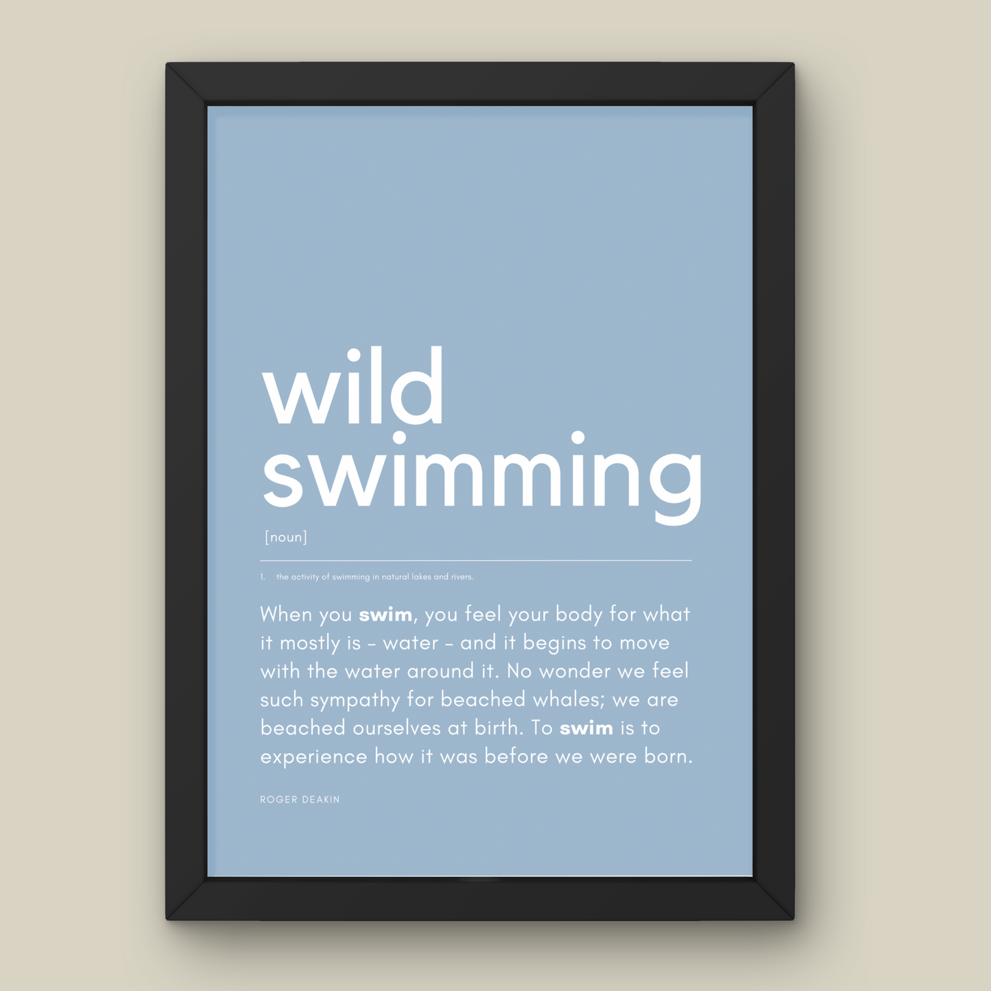 Wild Swimming Definition Print