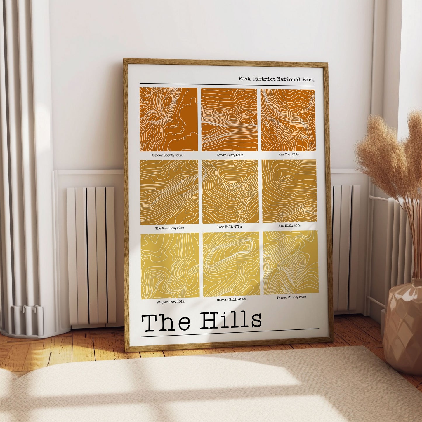 The Hills of the Peak District - Contour Print