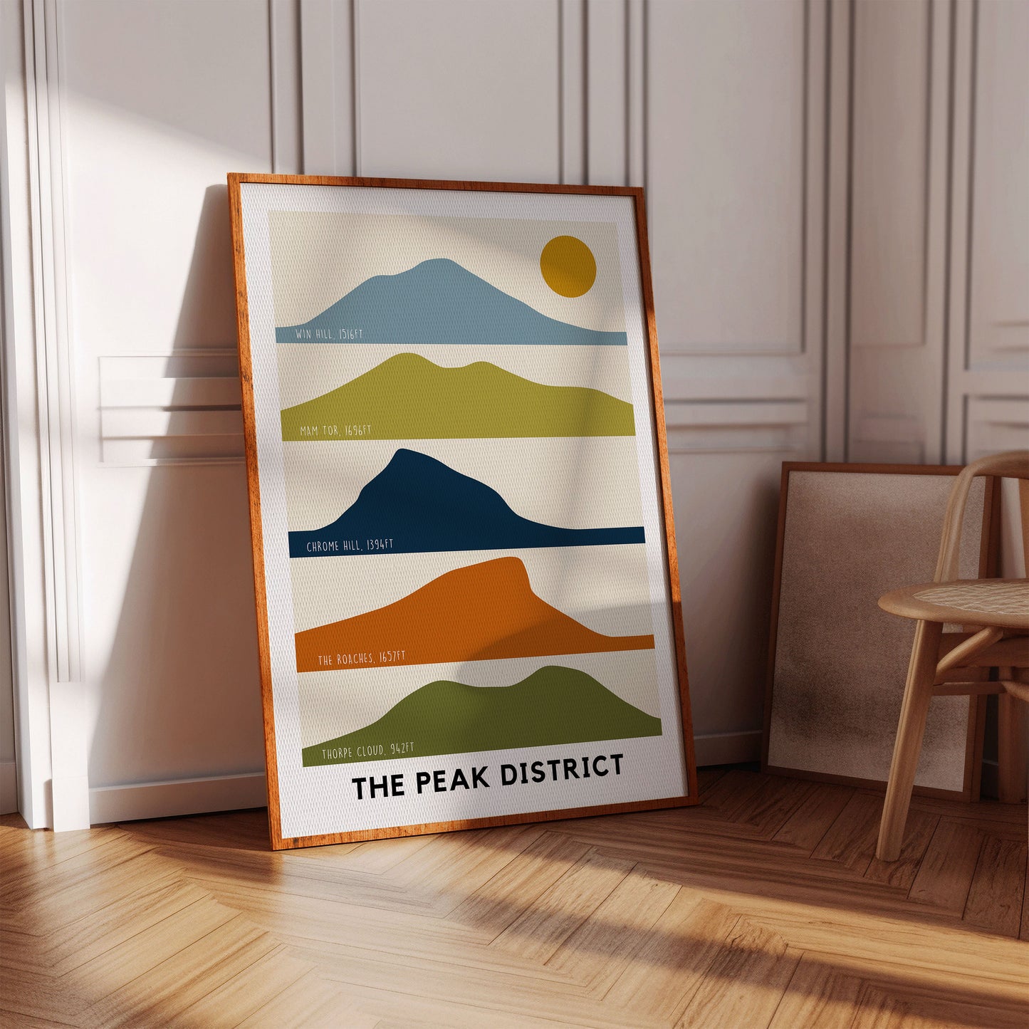 Peak District Print, Peak District Silhouette National Park Print