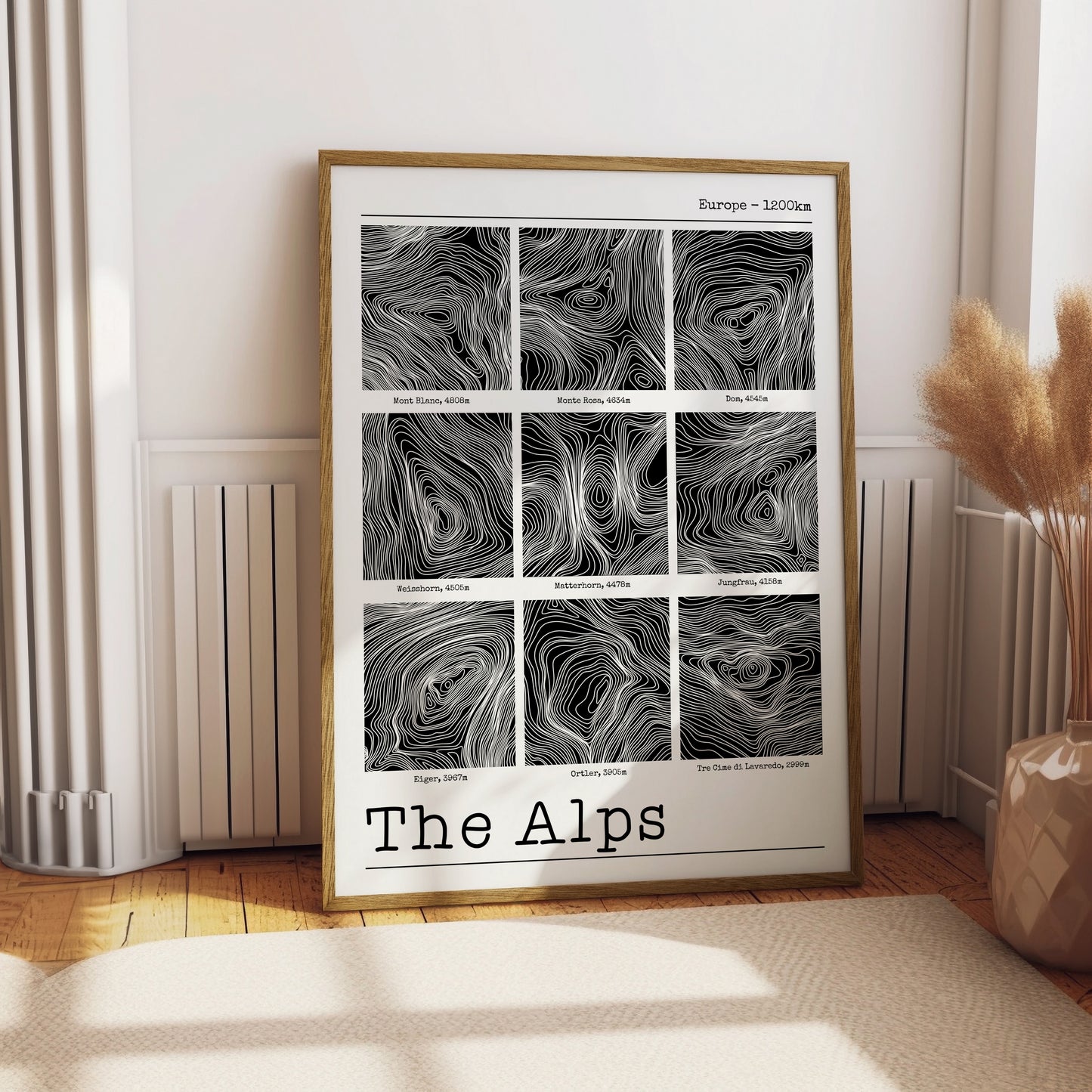 The Alps Contour Print