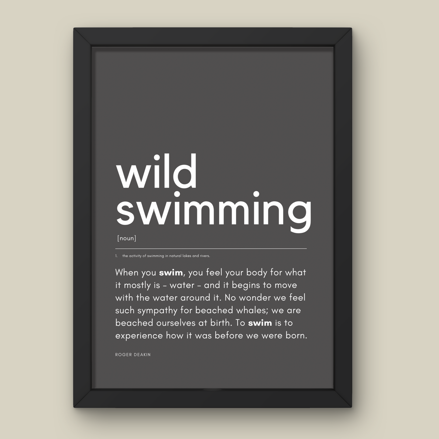 Wild Swimming Definition Print